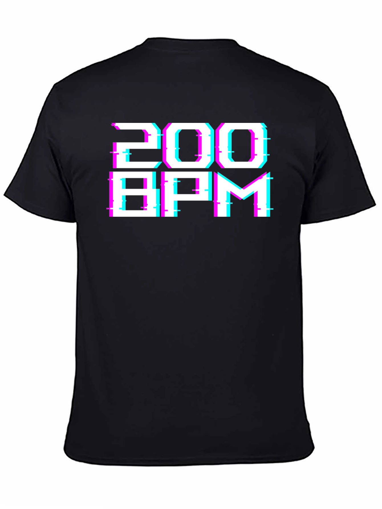 200 BPM Glitch Graphic Tee - Black