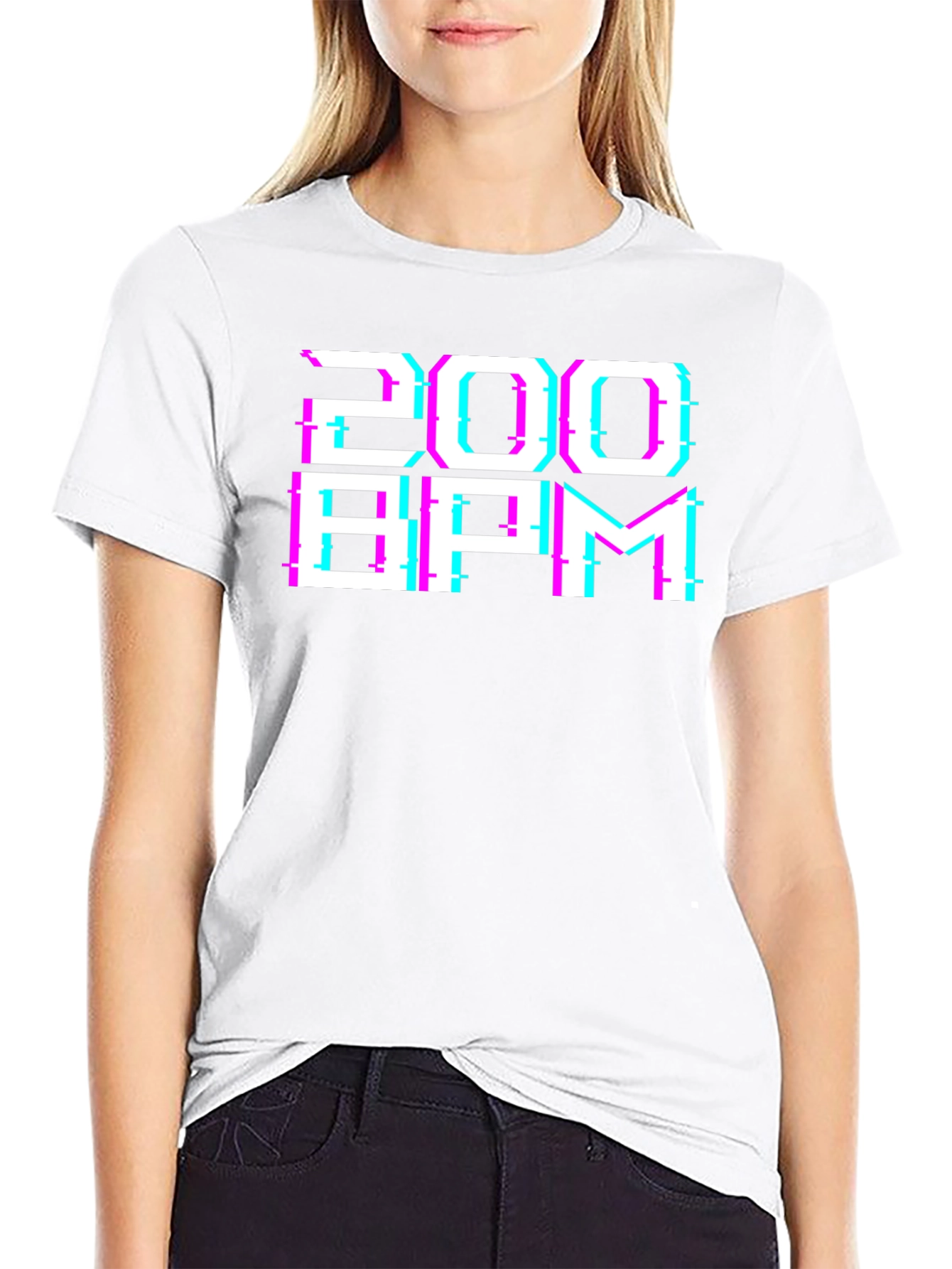 200 BPM Glitch Graphic Tee - Black