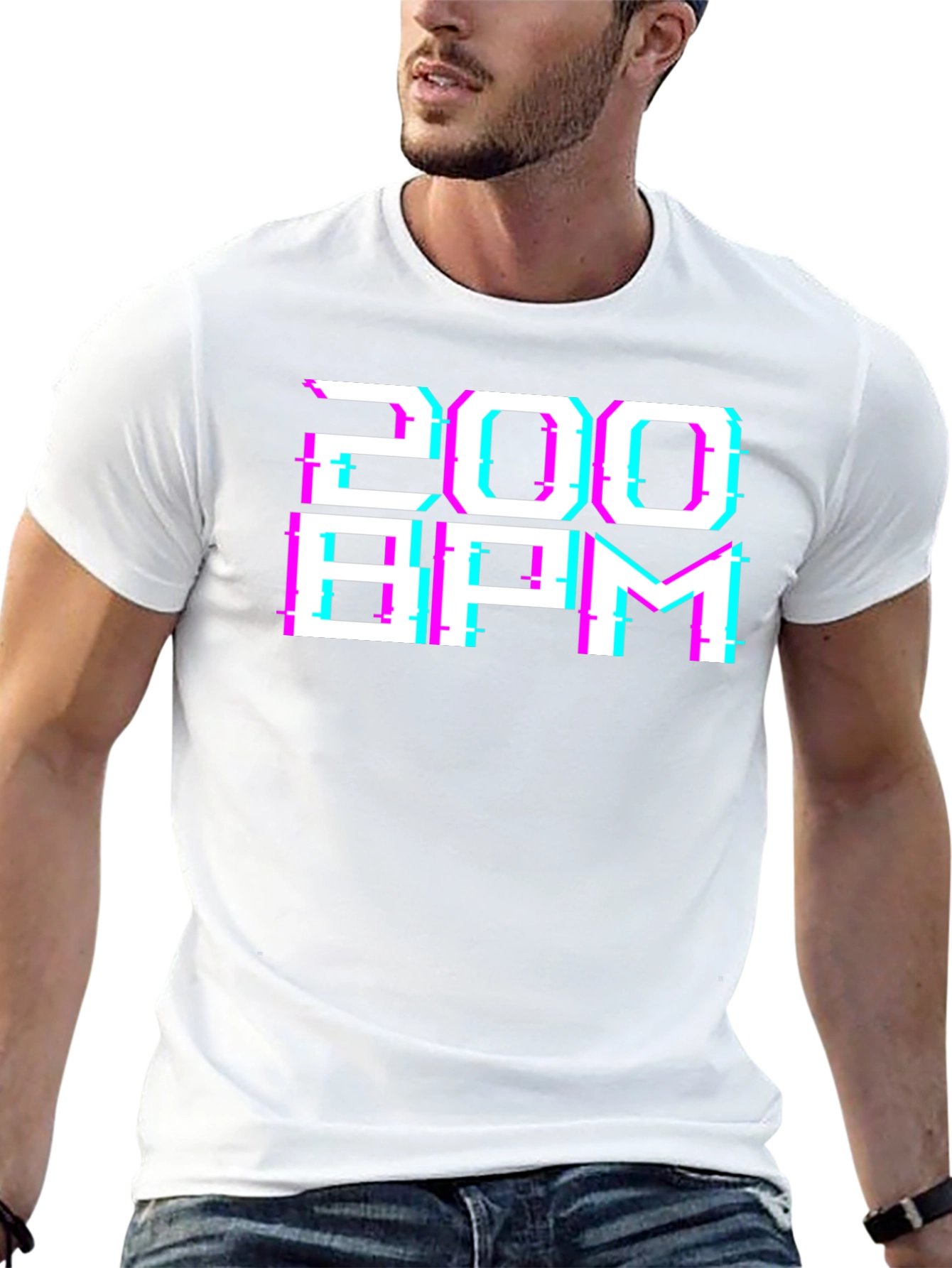 200 BPM Glitch Graphic Tee - Black