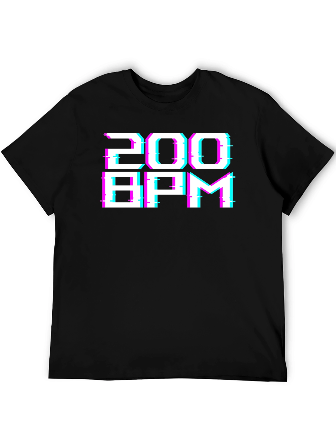 200 BPM Glitch Graphic Tee - Black
