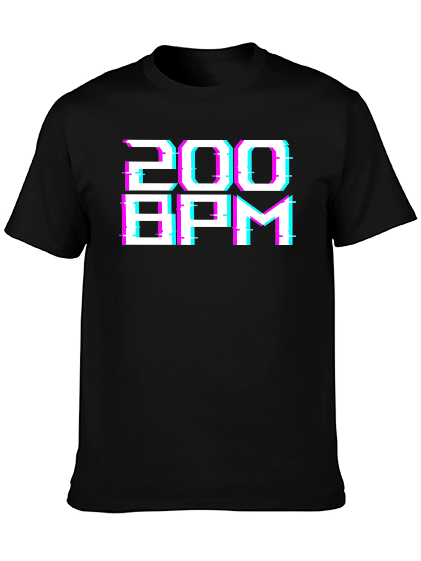 200 BPM Glitch Graphic Tee - Black