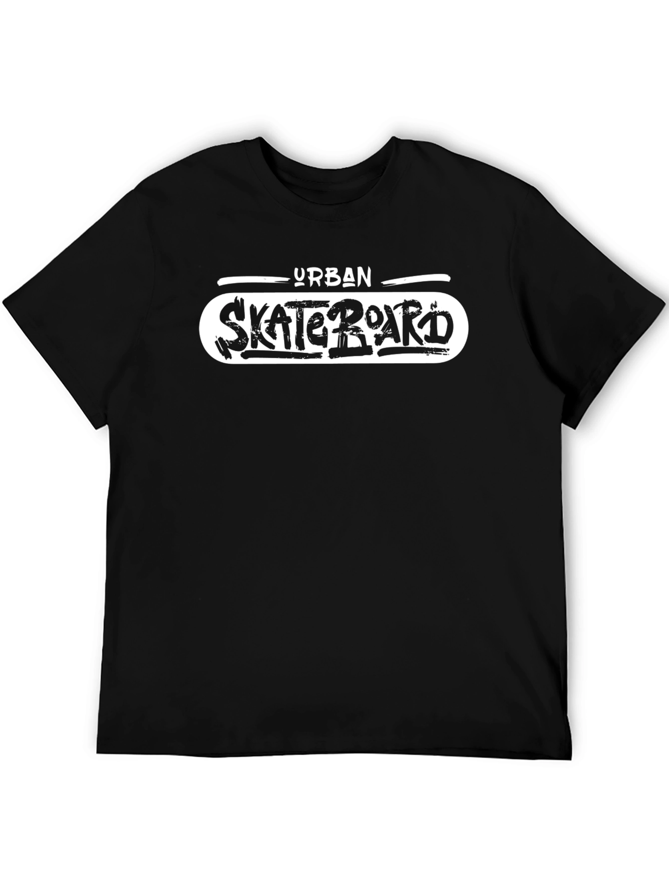 Urban Skateboard Graphic T-Shirt - Black