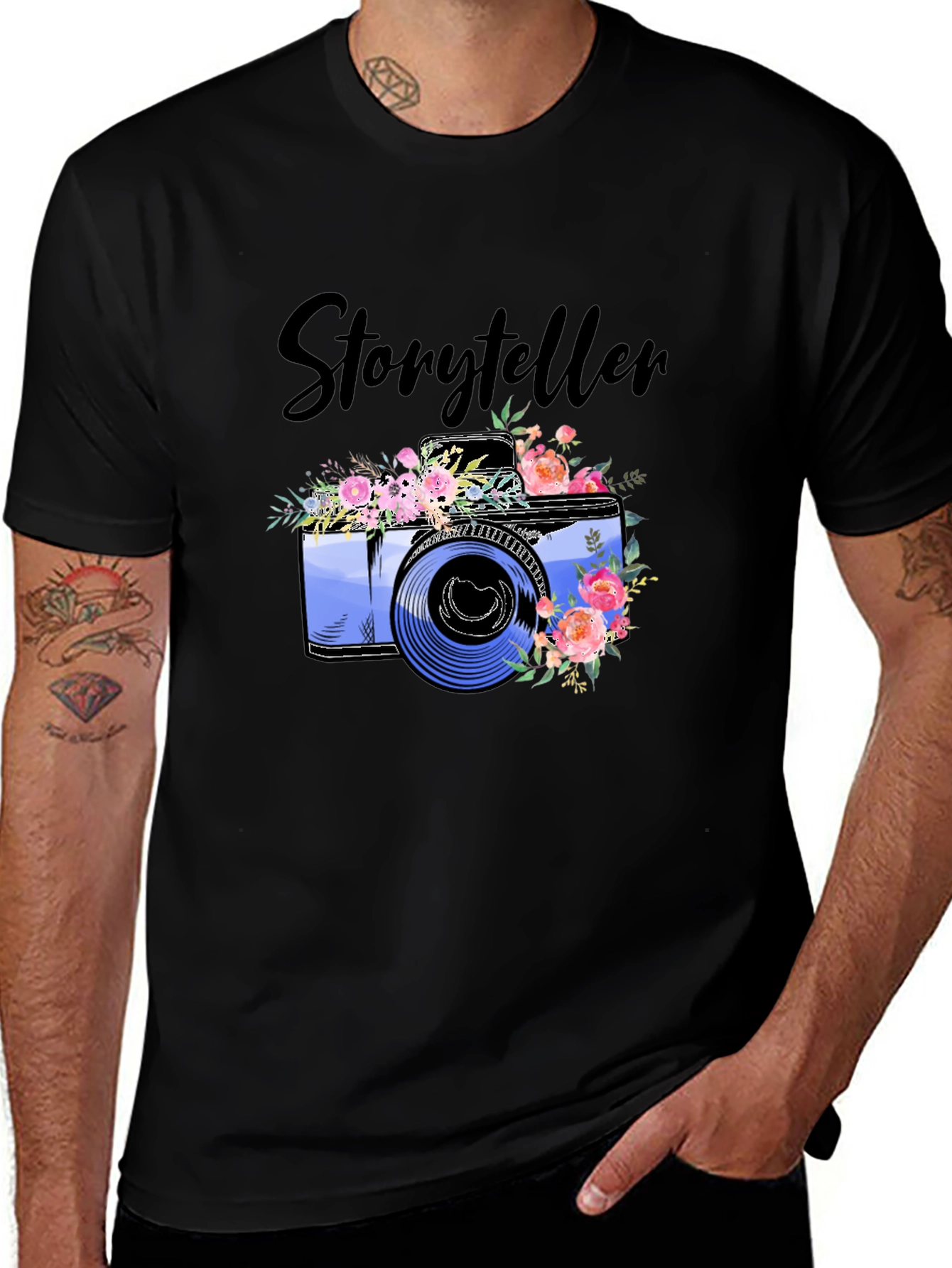 Storyteller Camera Floral Graphic T-Shirt
