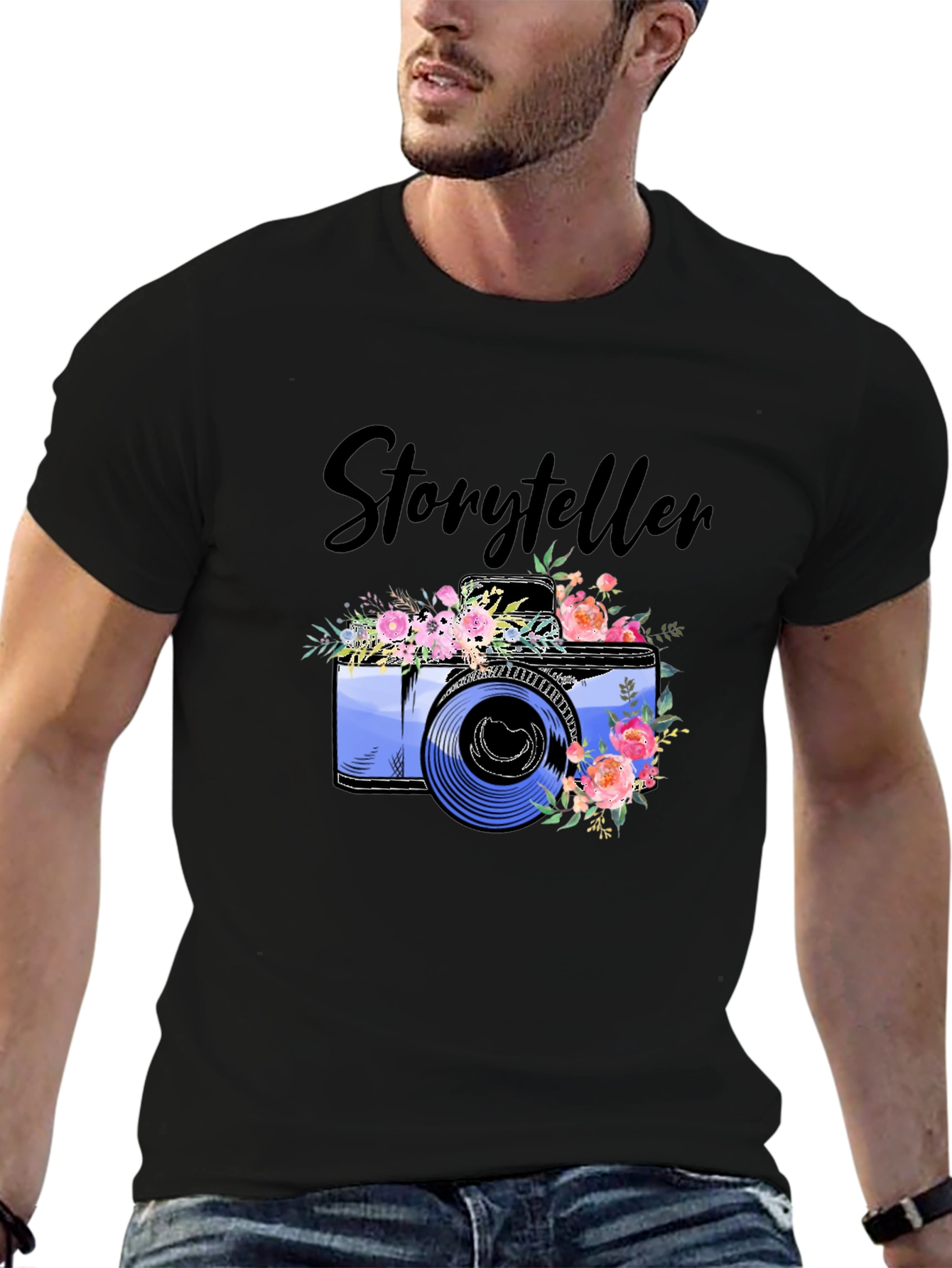 Storyteller Camera Floral Graphic T-Shirt