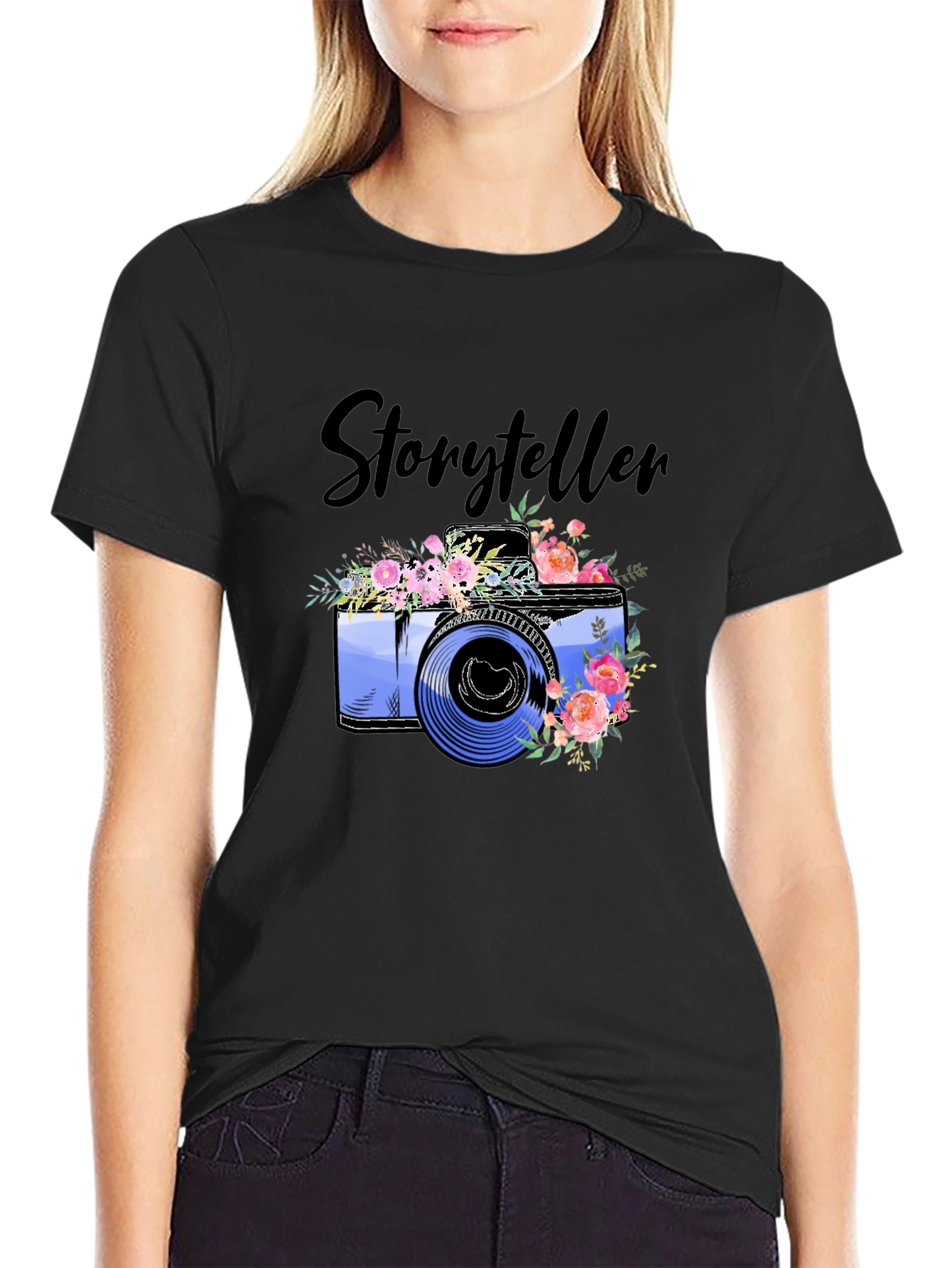 Storyteller Camera Floral Graphic T-Shirt