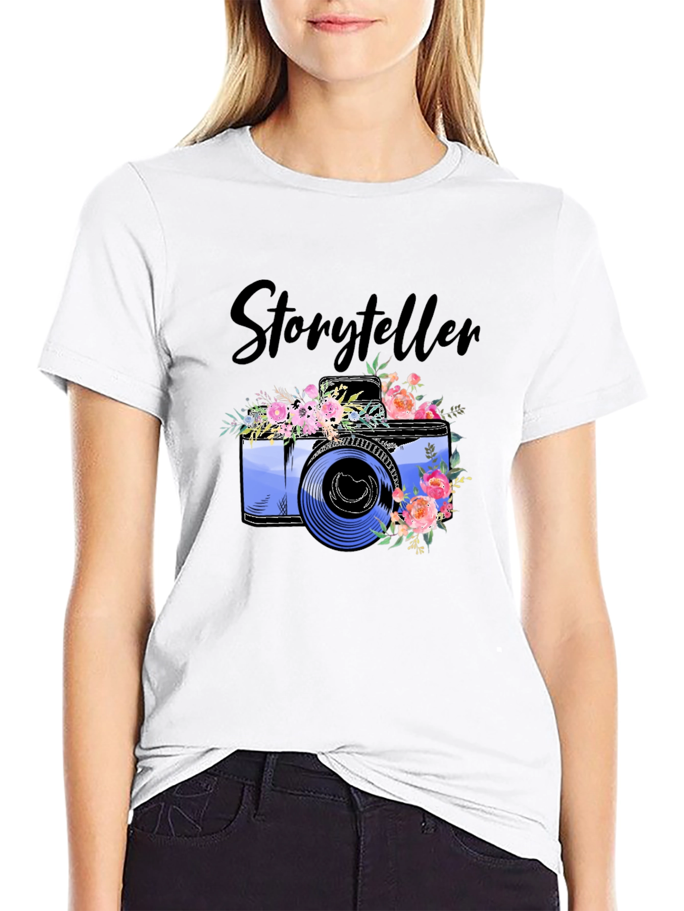 Storyteller Camera Floral Graphic T-Shirt