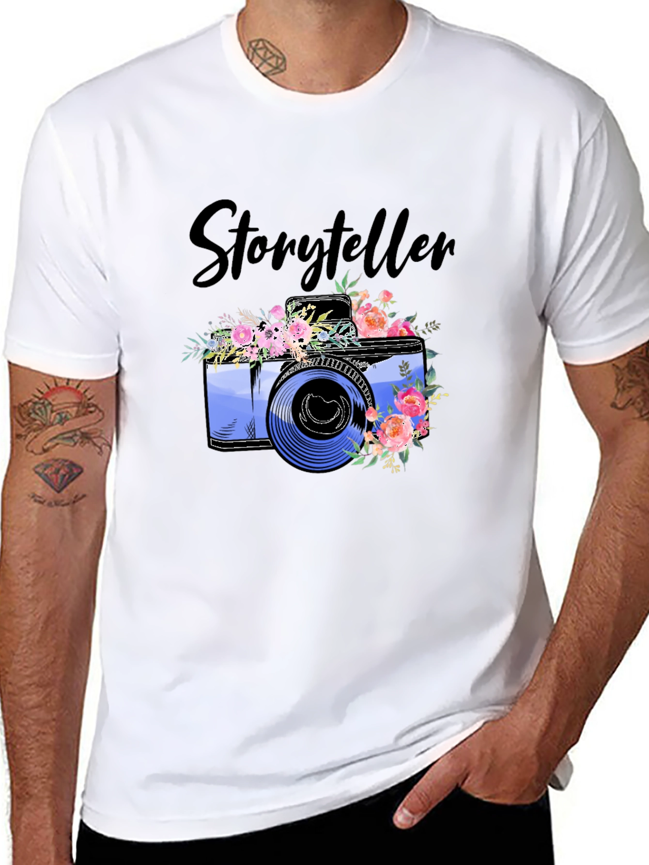 Storyteller Camera Floral Graphic T-Shirt