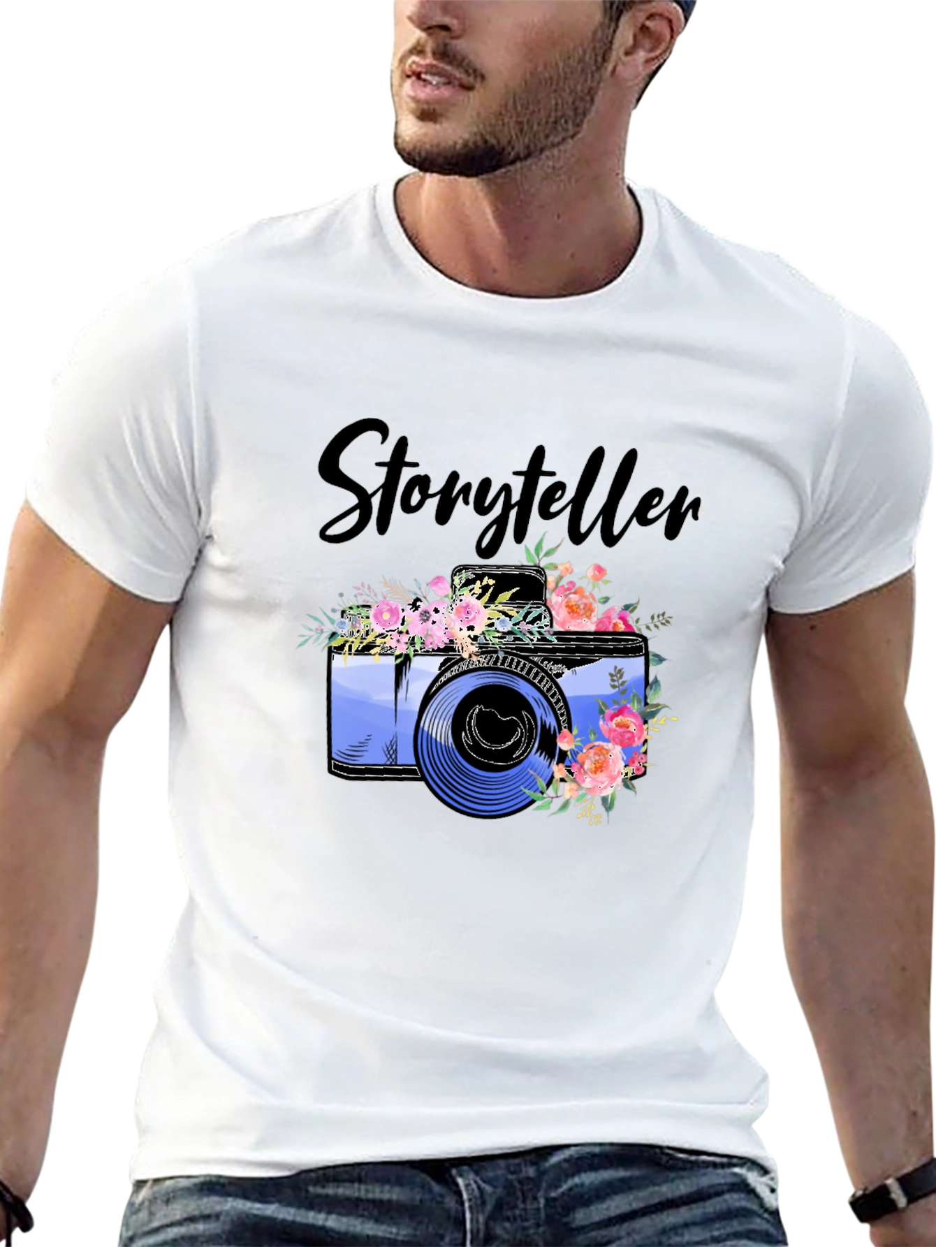 Storyteller Camera Floral Graphic T-Shirt