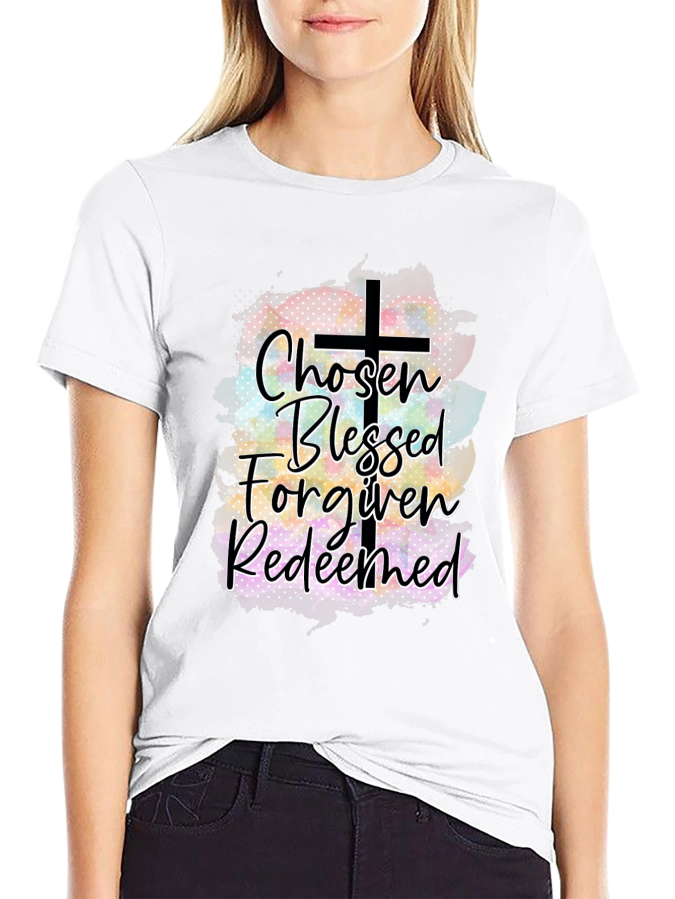 Chosen Blessed Forgiven Redeemed Christian T-Shirt