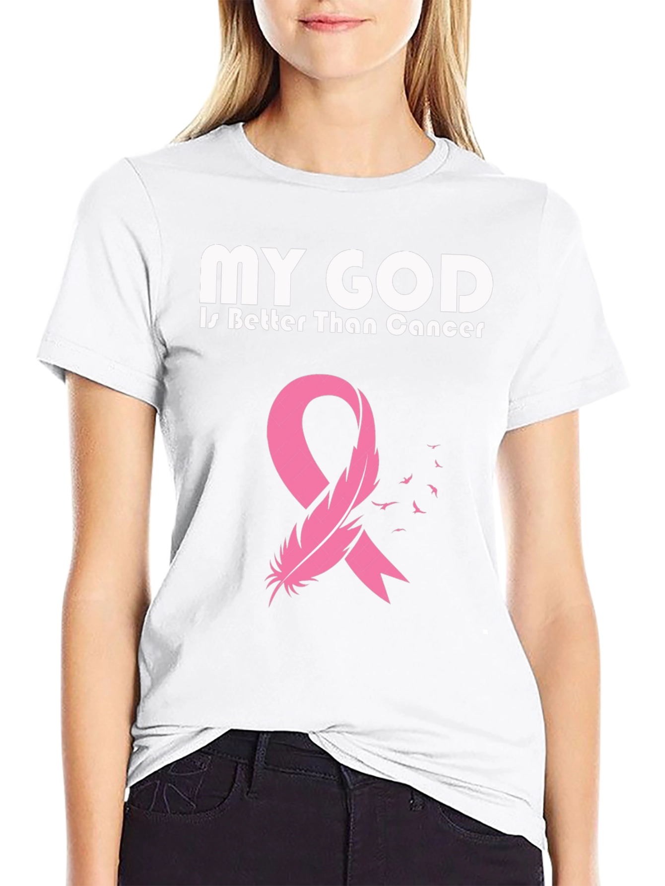 My God is Better Than Cancer Awareness T-Shirt
