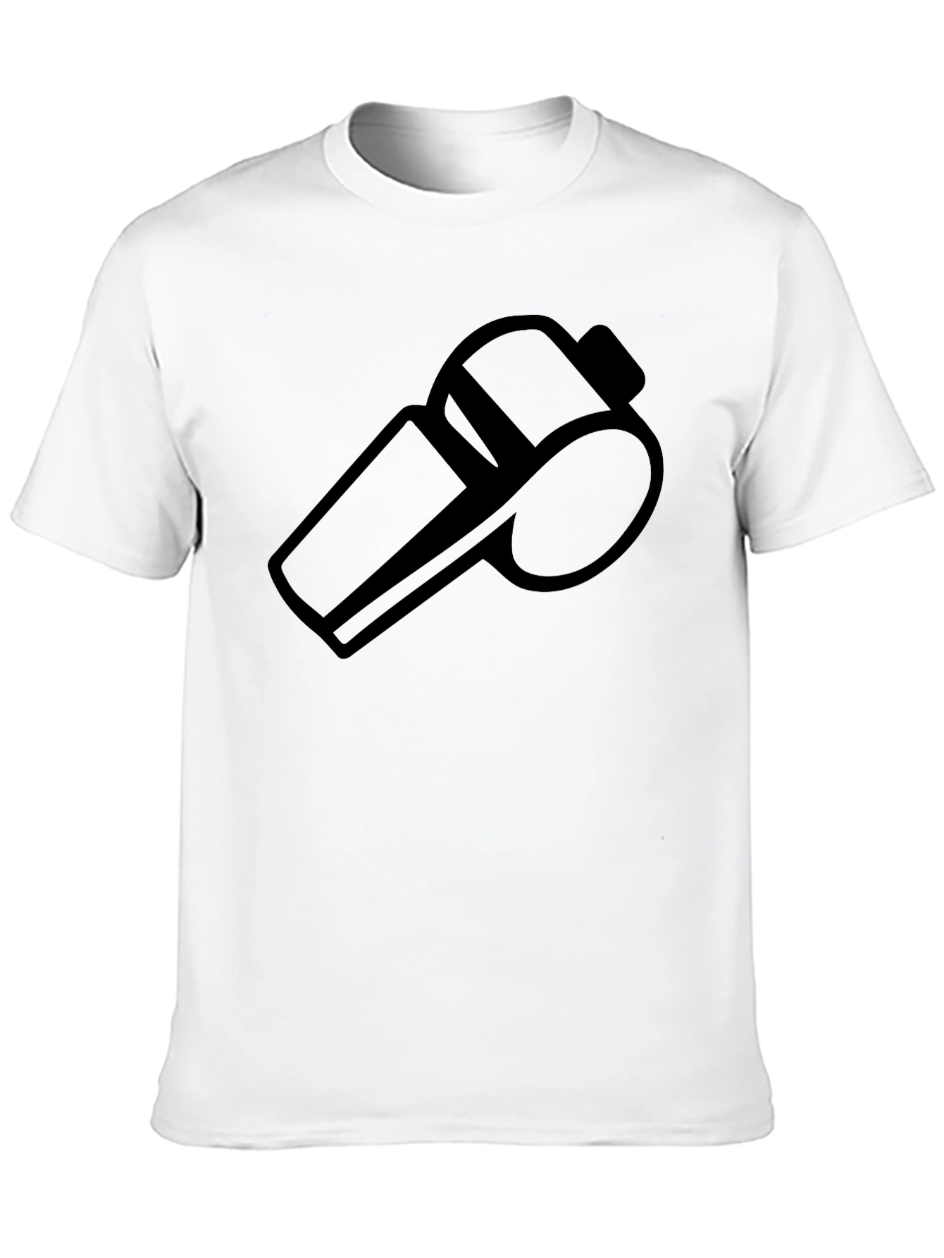 Referee Whistle Graphic Tee - Black Cotton T-Shirt