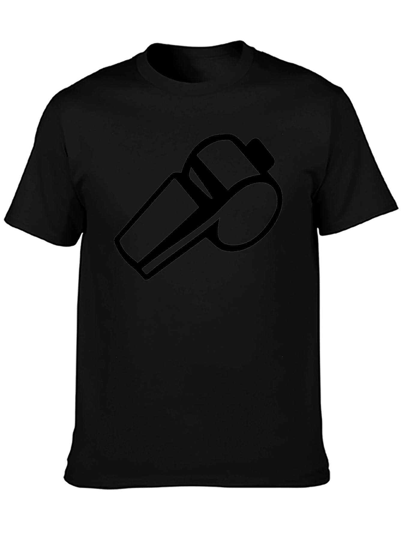 Referee Whistle Graphic Tee - Black Cotton T-Shirt