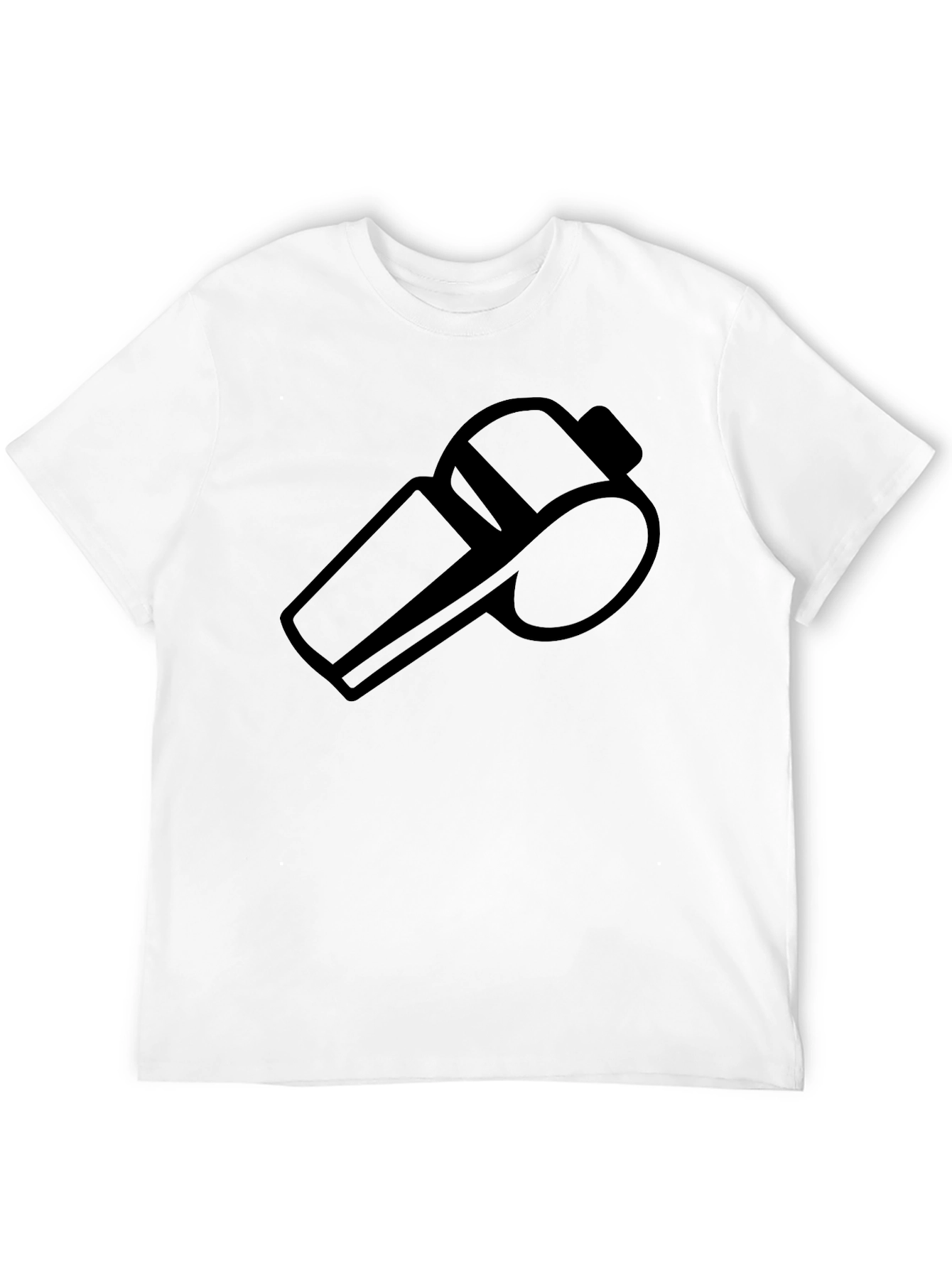 Referee Whistle Graphic Tee - Black Cotton T-Shirt