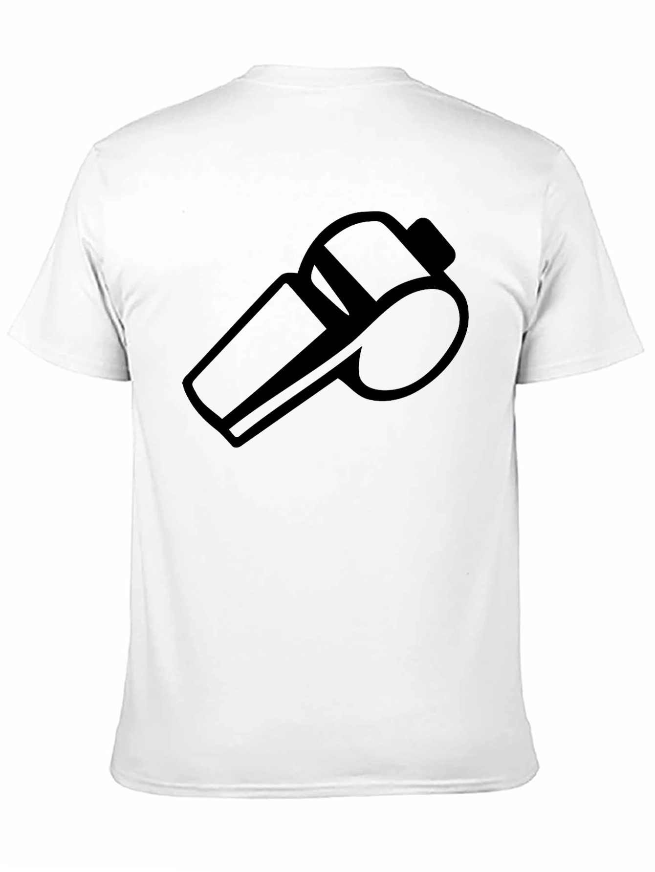 Referee Whistle Graphic Tee - Black Cotton T-Shirt