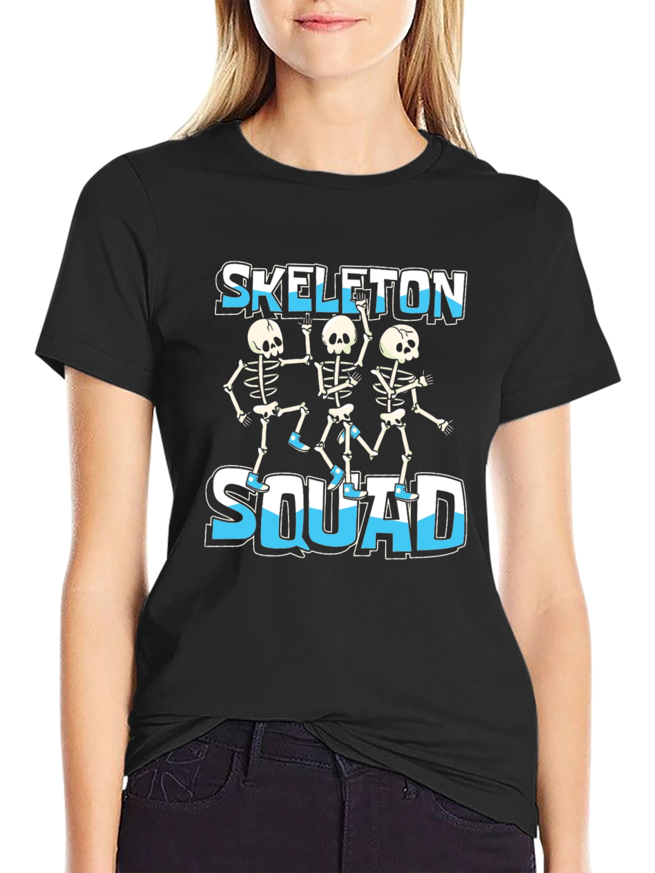 Skeleton Squad Graphic Tee - Fun Halloween Design