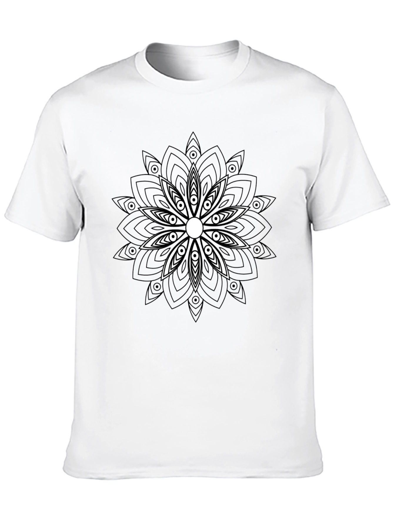 Black T-Shirt with Mandala Graphic