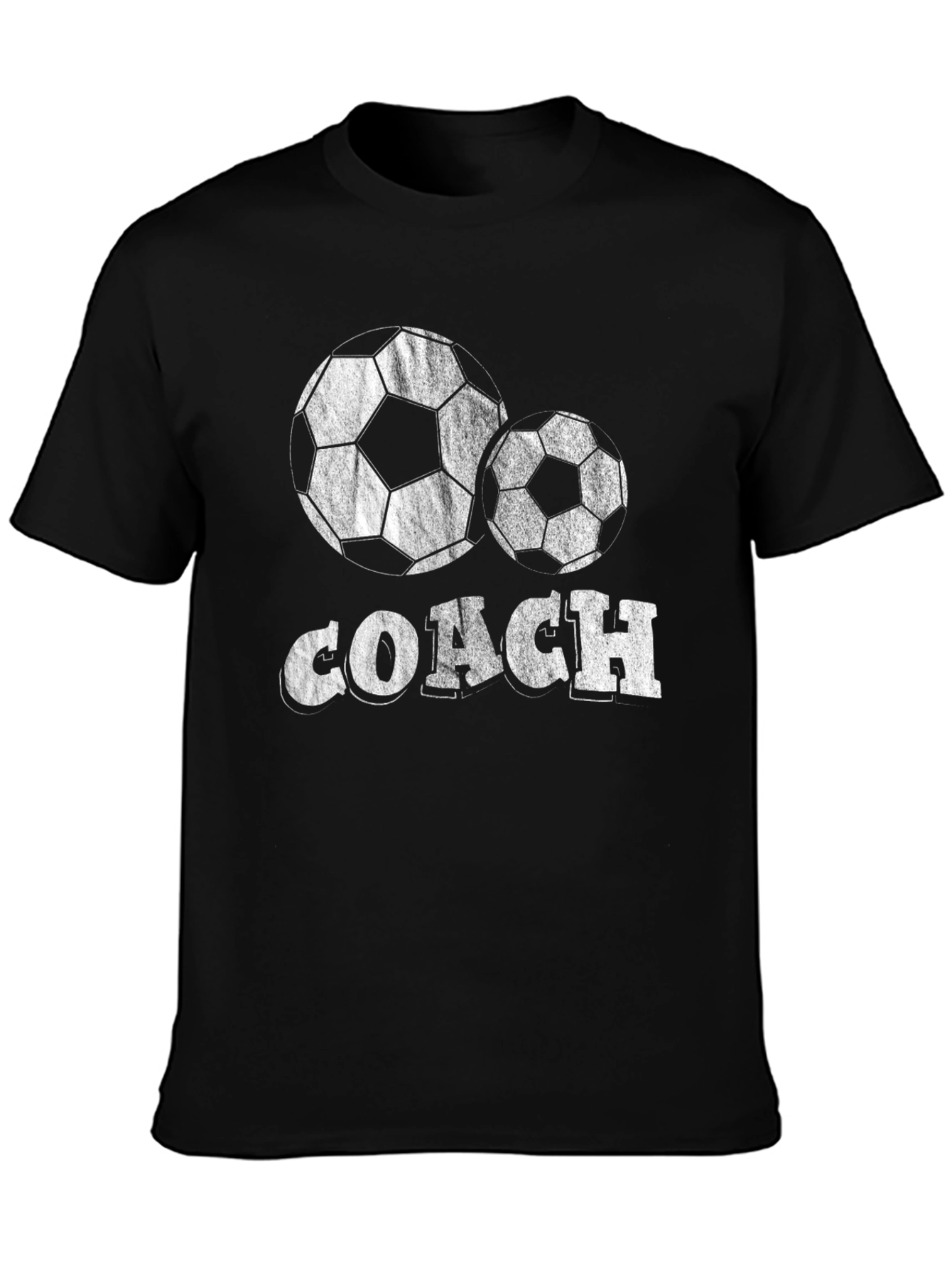 Soccer Coach T-Shirt - Black Cotton Blend Tee