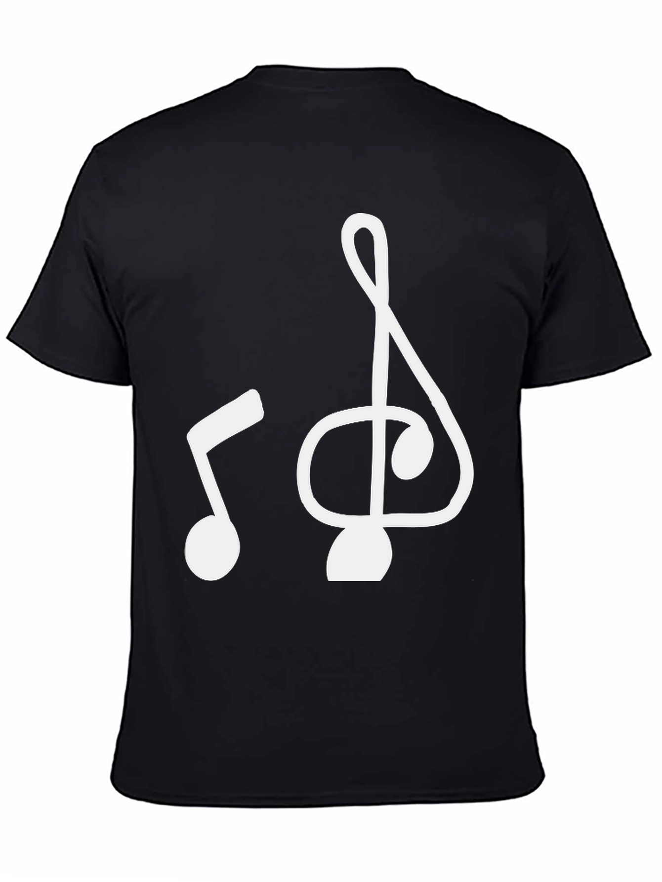 Music Note Graphic Tee - Black Cotton T-Shirt