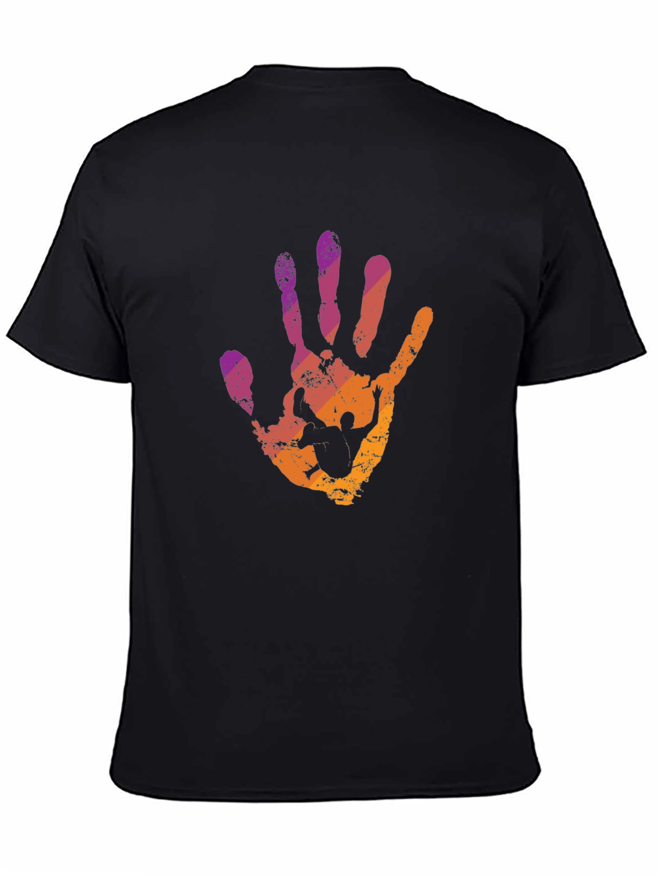 Abstract Handprint Graphic T-Shirt - Trendy Crew Neck Tee