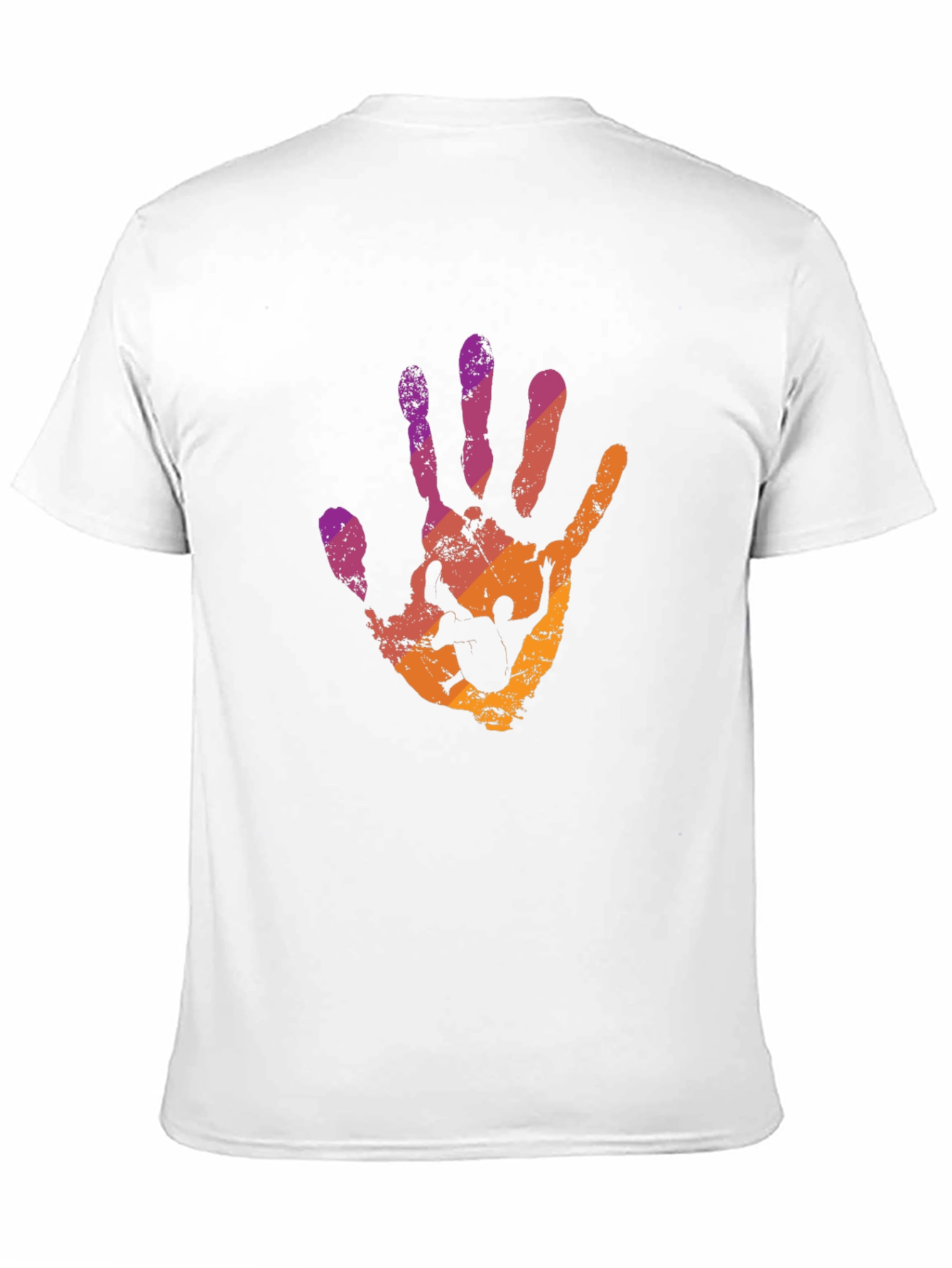 Abstract Handprint Graphic T-Shirt - Trendy Crew Neck Tee