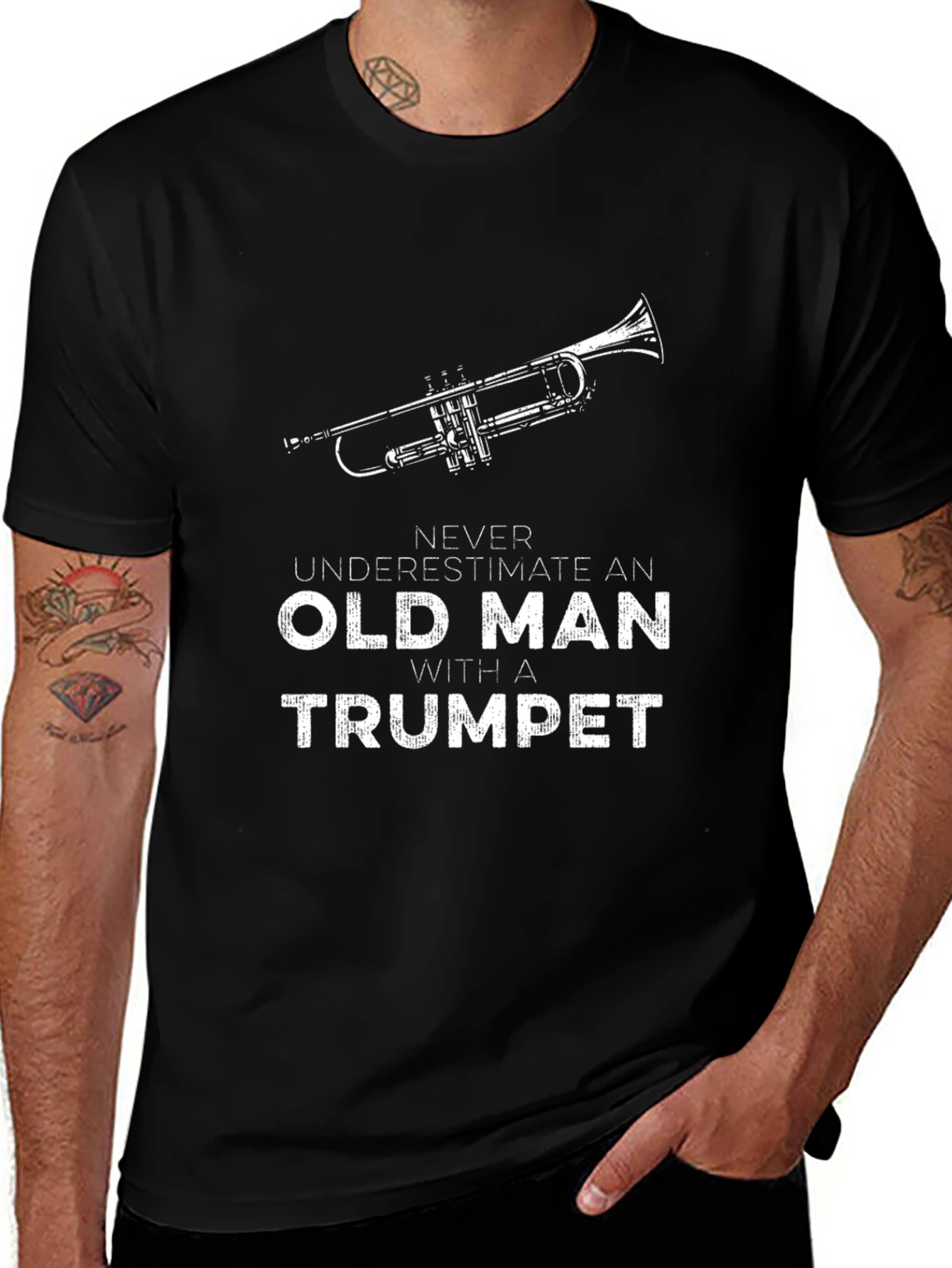 Old Man with a Trumpet Graphic T-Shirt