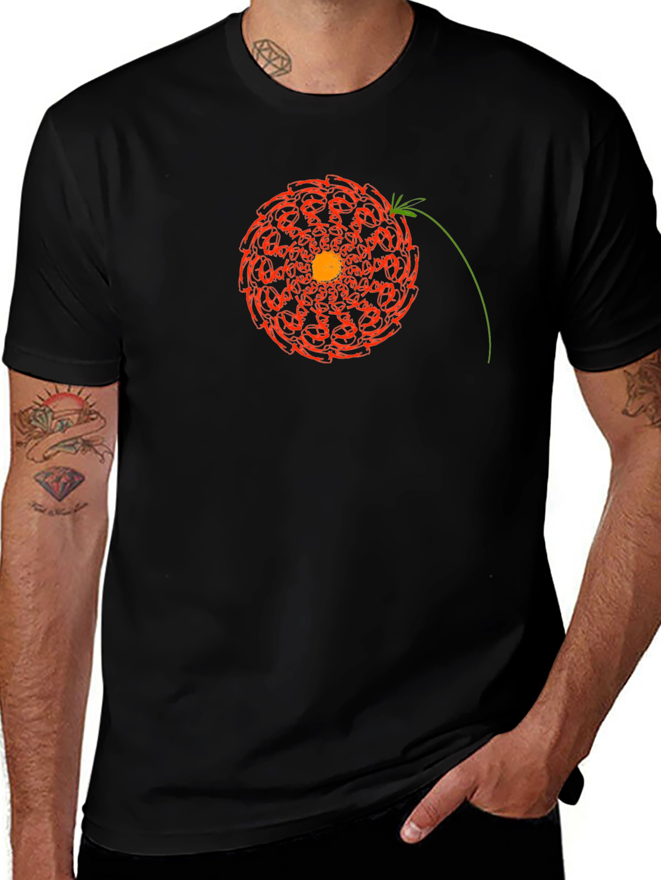 Geometric Floral Mandala Graphic Tee