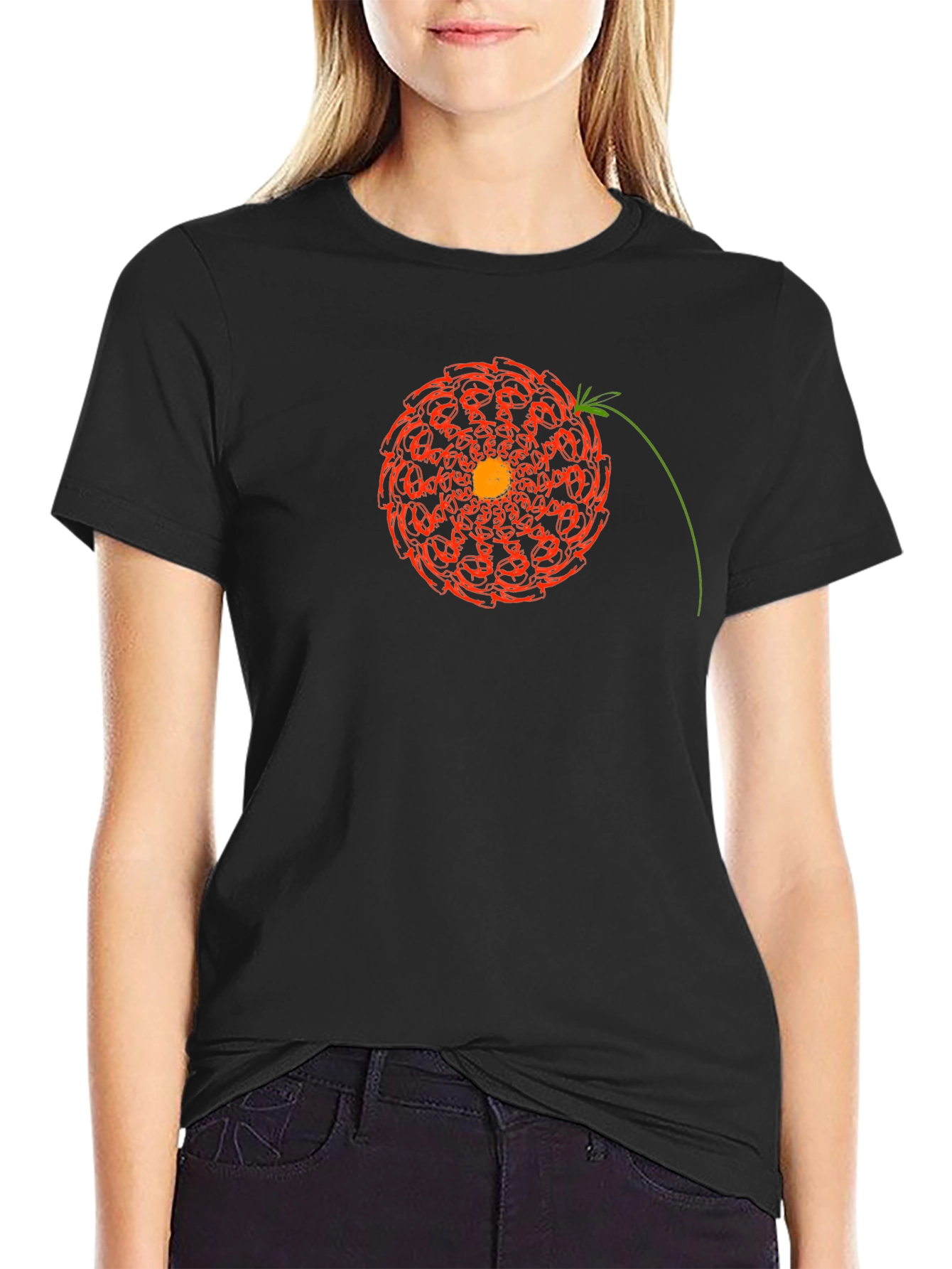 Geometric Floral Mandala Graphic Tee