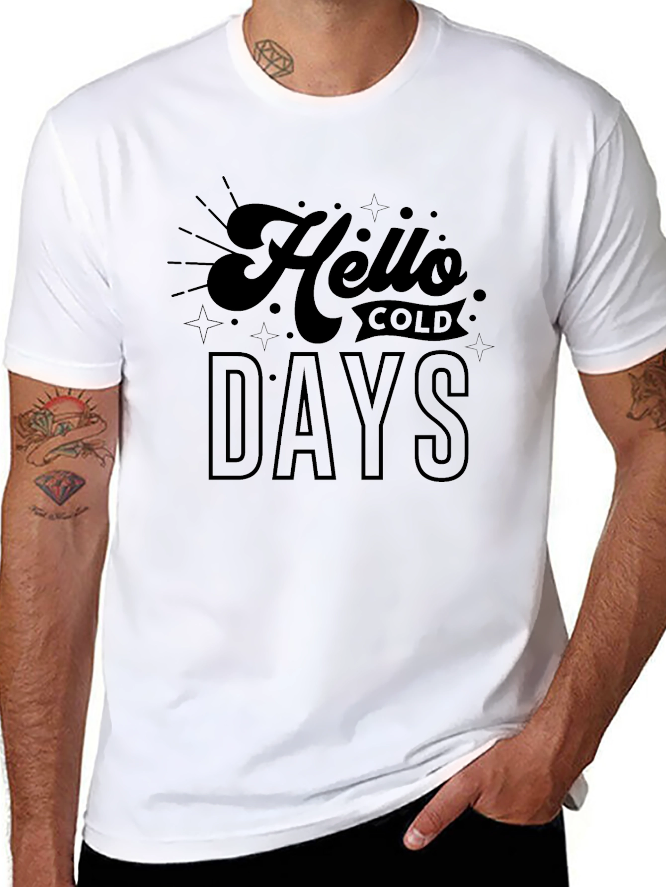 Hello Cold Days Black Graphic Tee