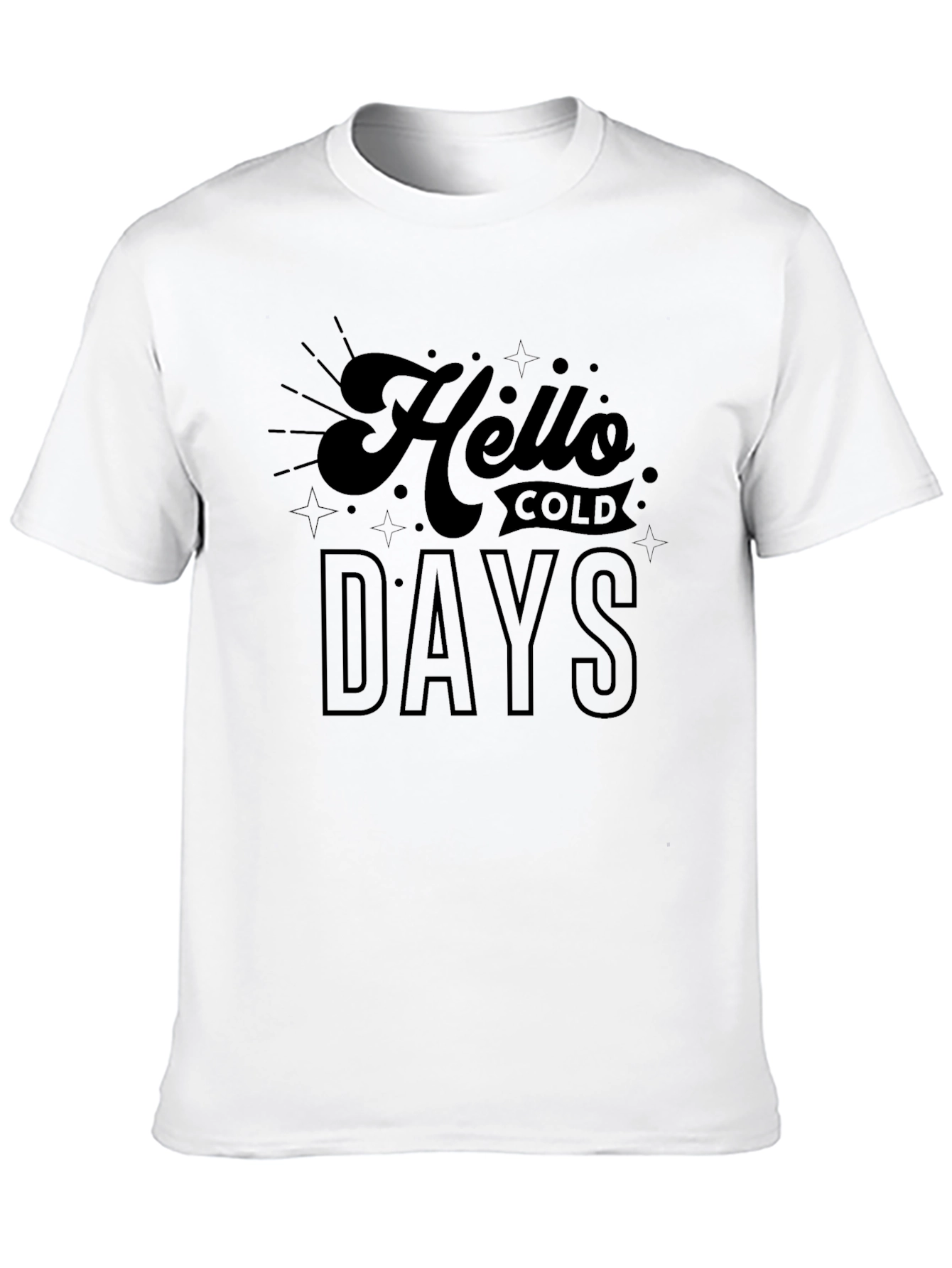 Hello Cold Days Black Graphic Tee