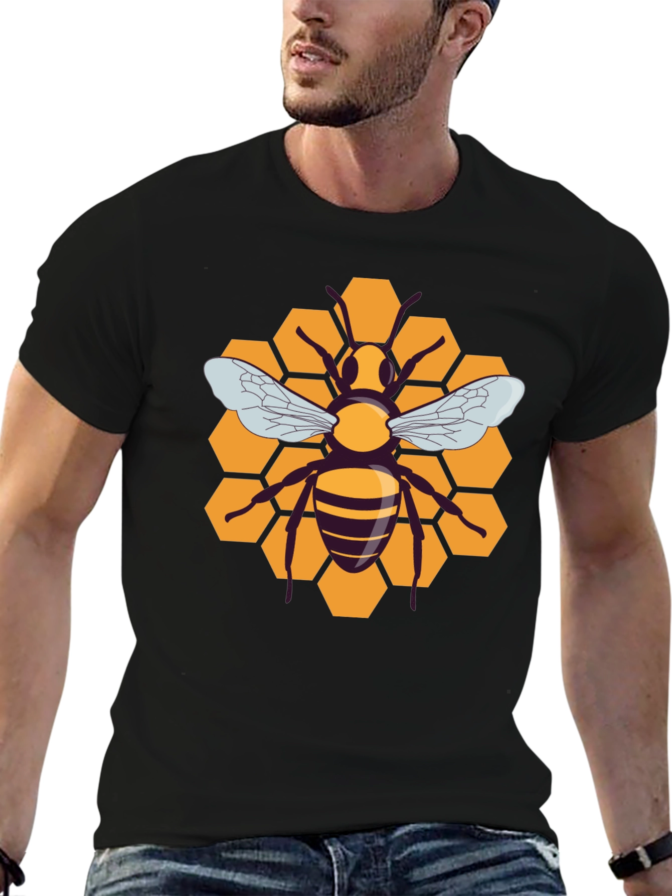 Honeycomb Bee Graphic T-Shirt