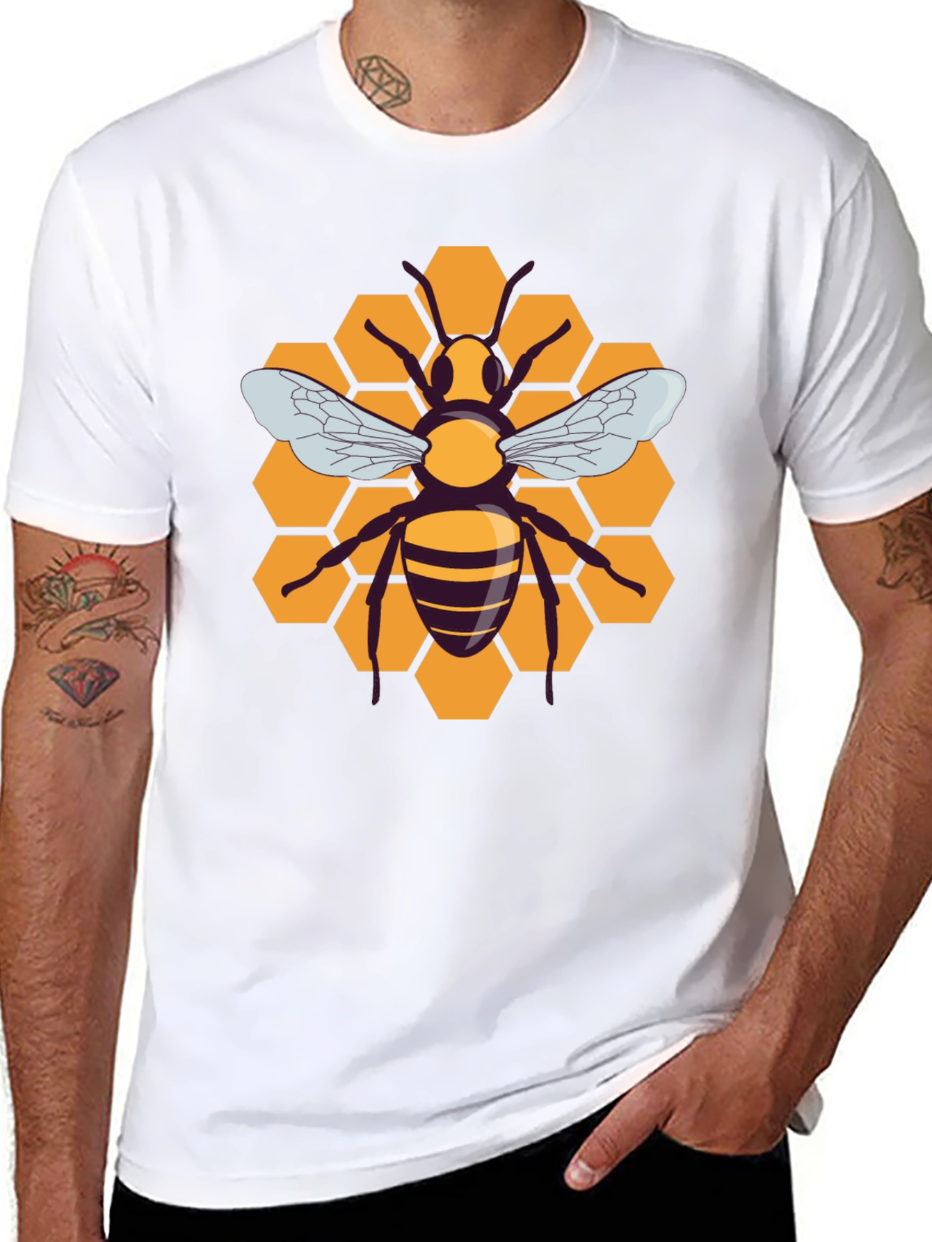 Honeycomb Bee Graphic T-Shirt
