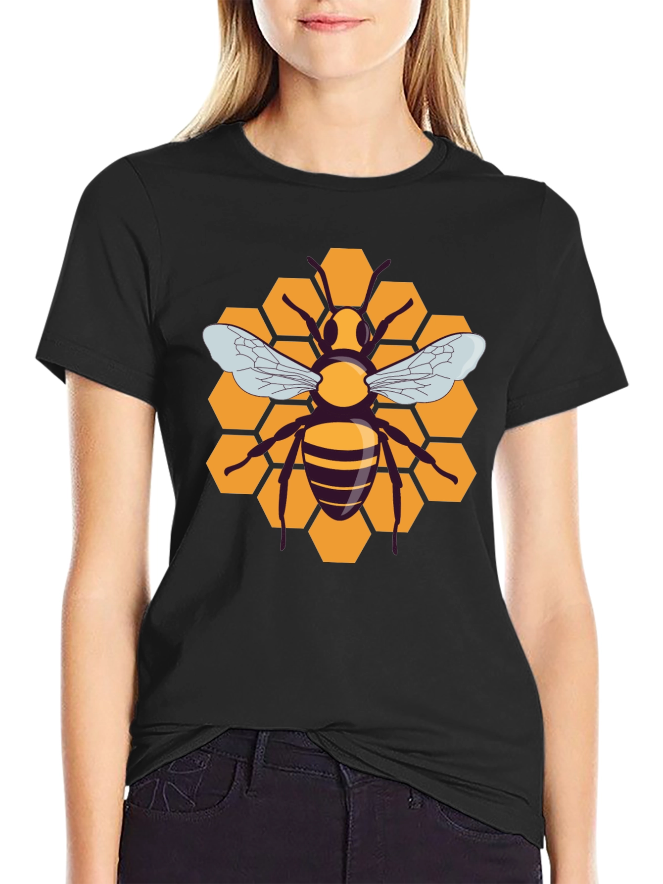 Honeycomb Bee Graphic T-Shirt