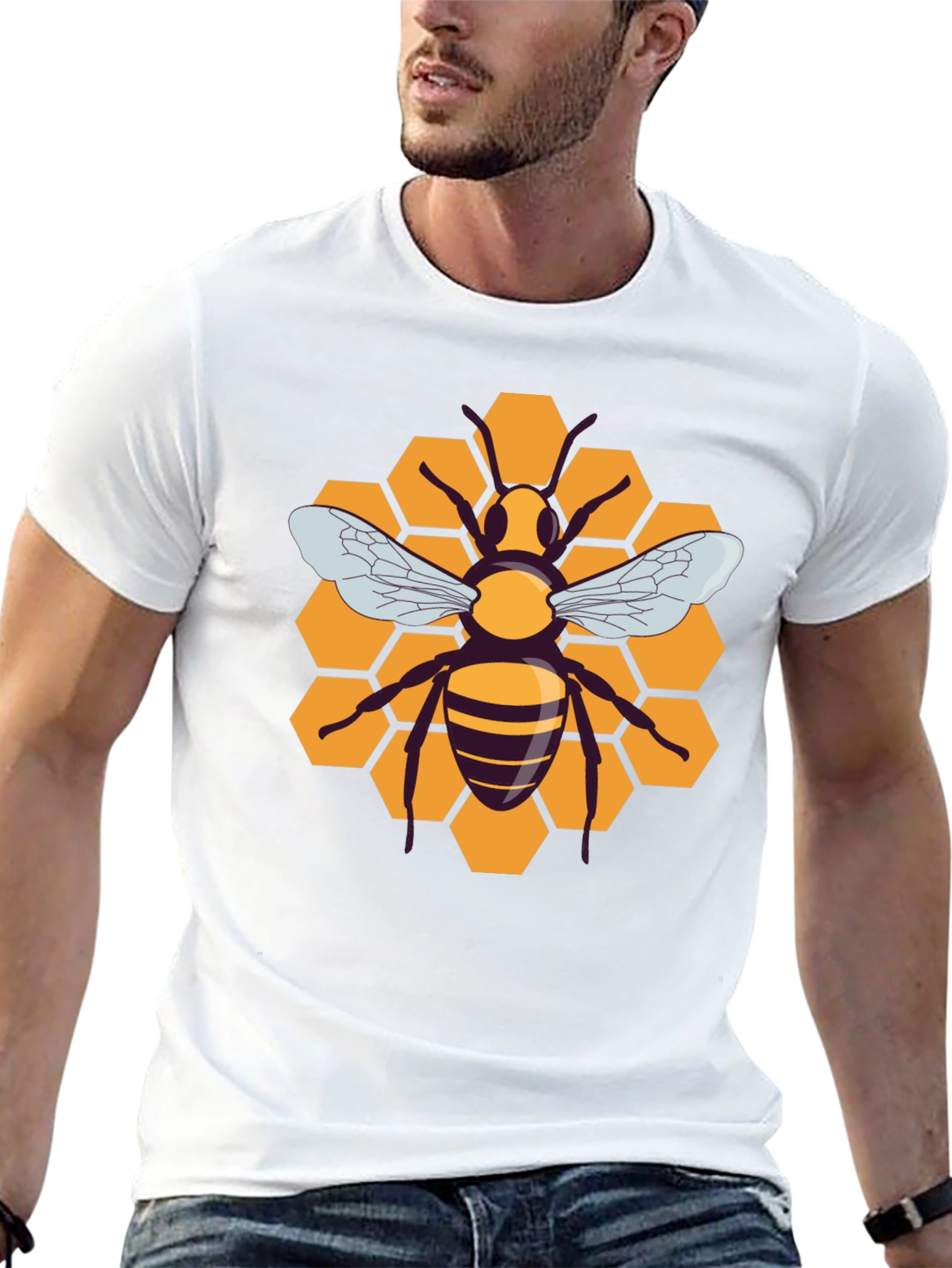 Honeycomb Bee Graphic T-Shirt