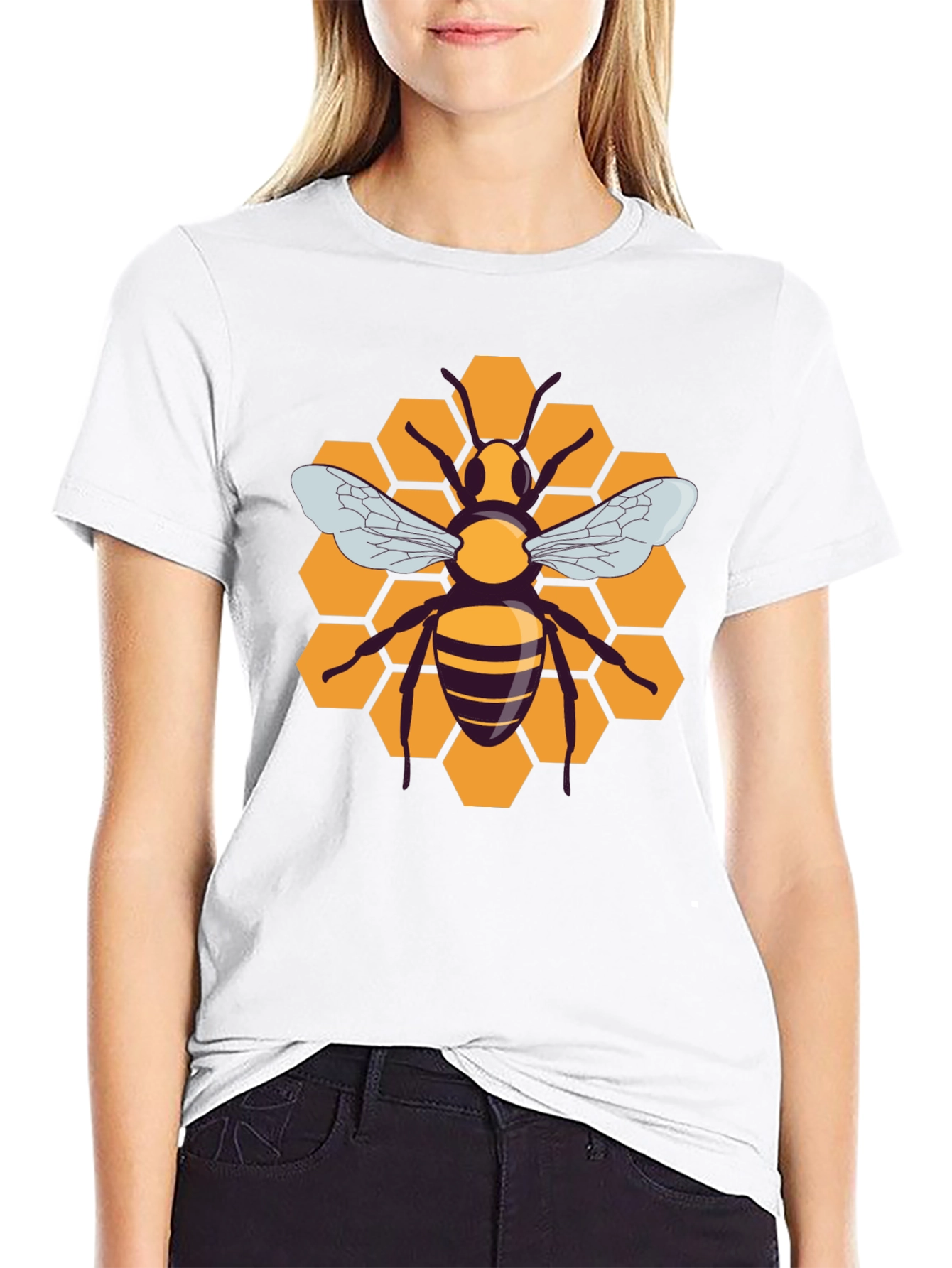 Honeycomb Bee Graphic T-Shirt