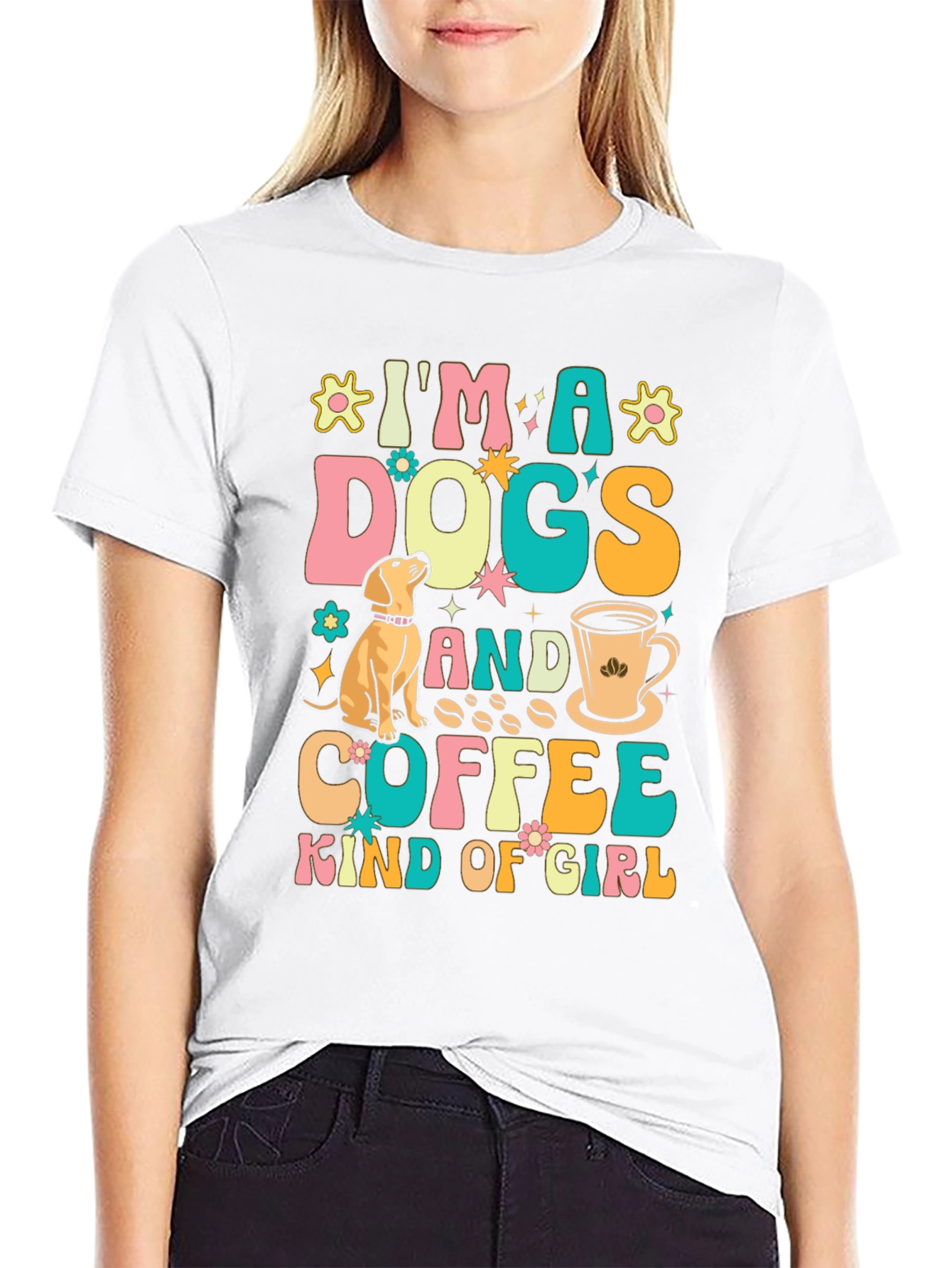 Dogs and Coffee Kind of Girl Graphic Tee