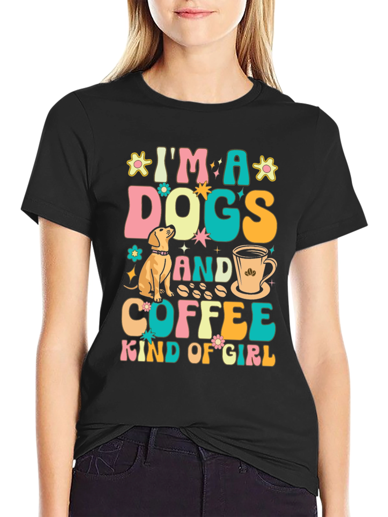 Dogs and Coffee Kind of Girl Graphic Tee
