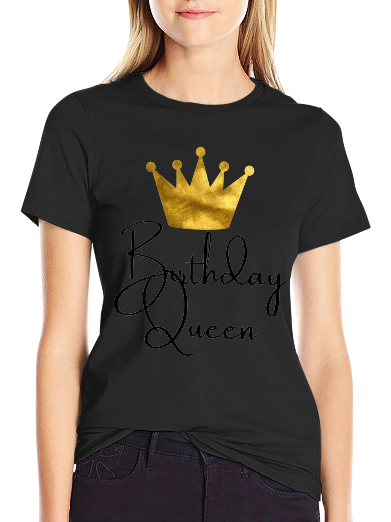Birthday Queen Black Graphic Tee