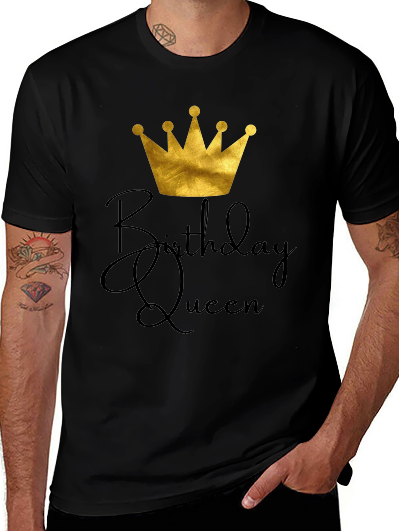 Birthday Queen Black Graphic Tee