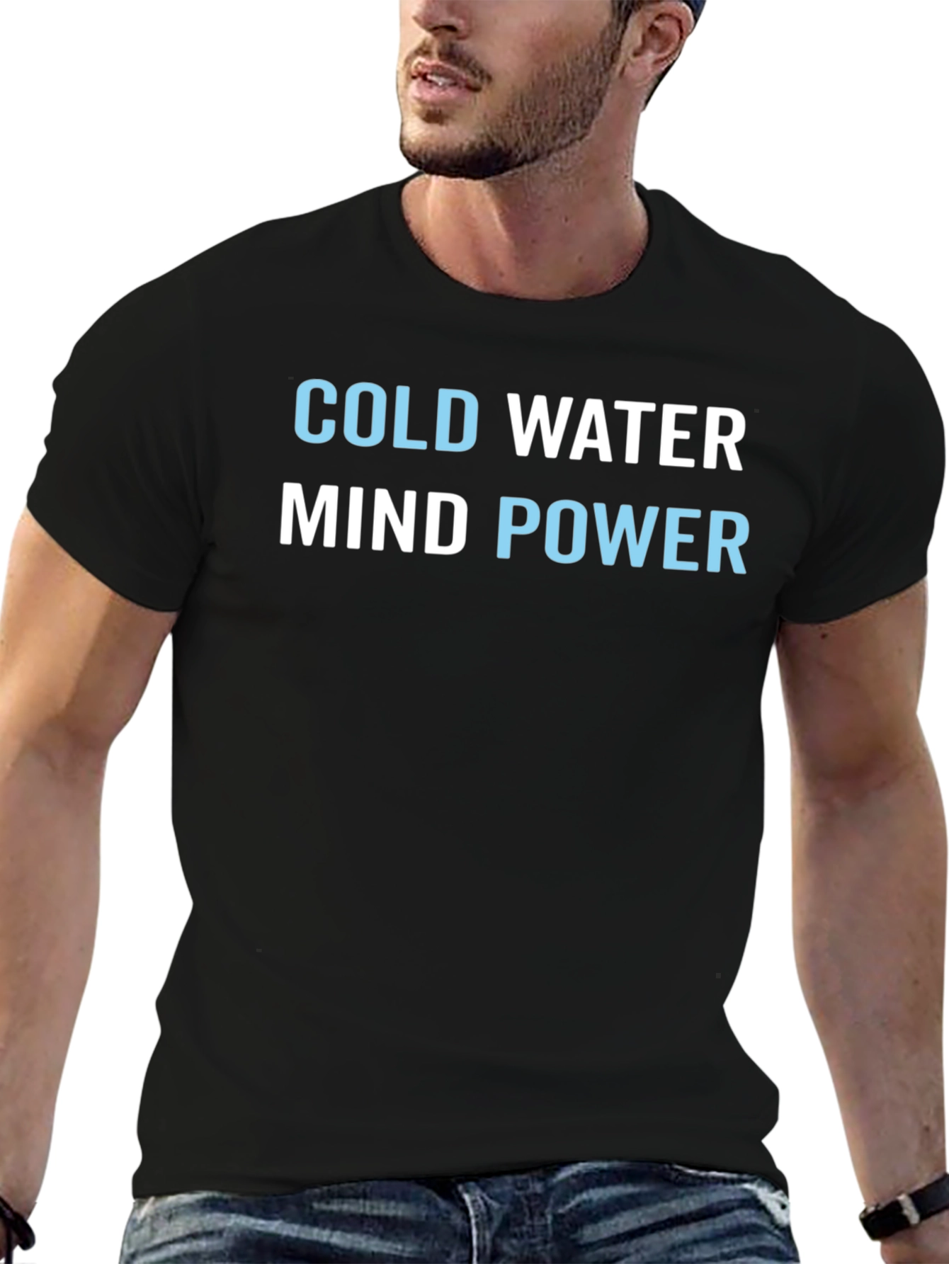 Cold Water Mind Power Graphic Tee - Black
