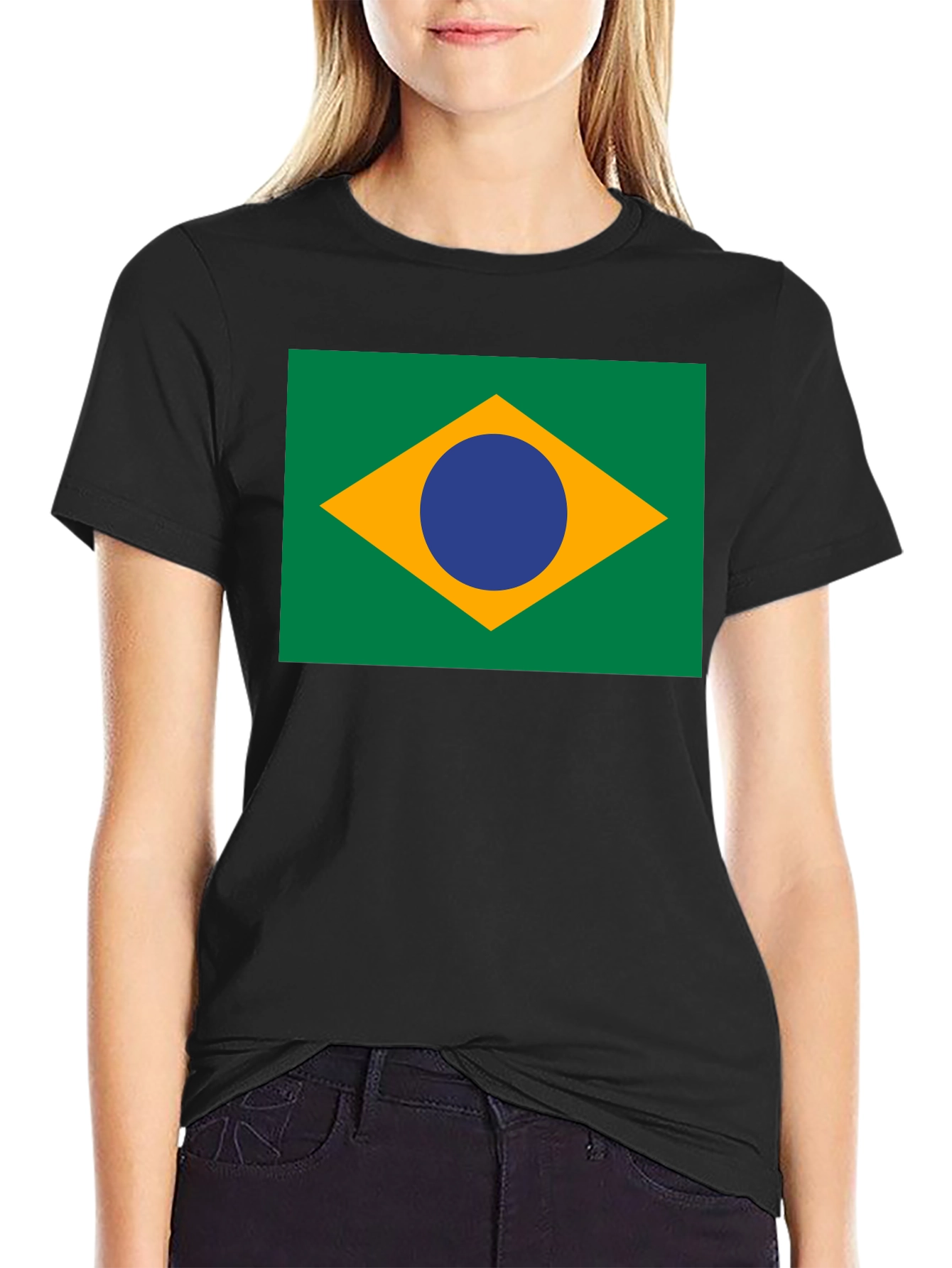 Brazil Flag Graphic Tee - Black