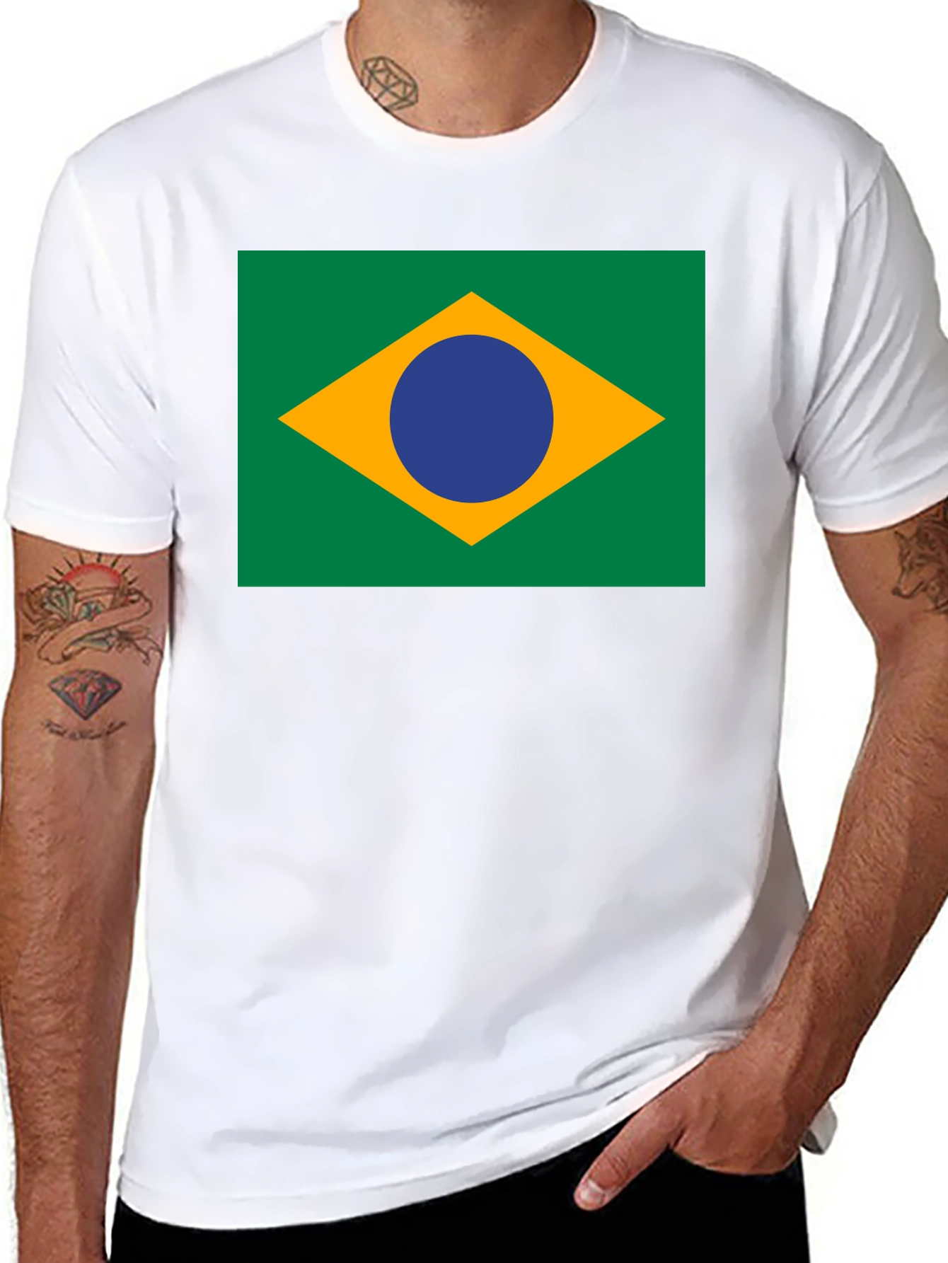 Brazil Flag Graphic Tee - Black
