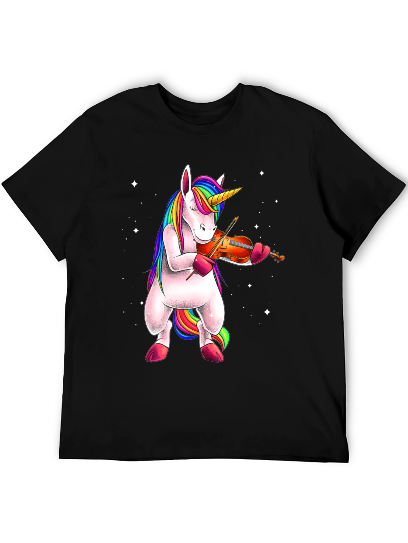 Unicorn Playing Violin T-Shirt - Black