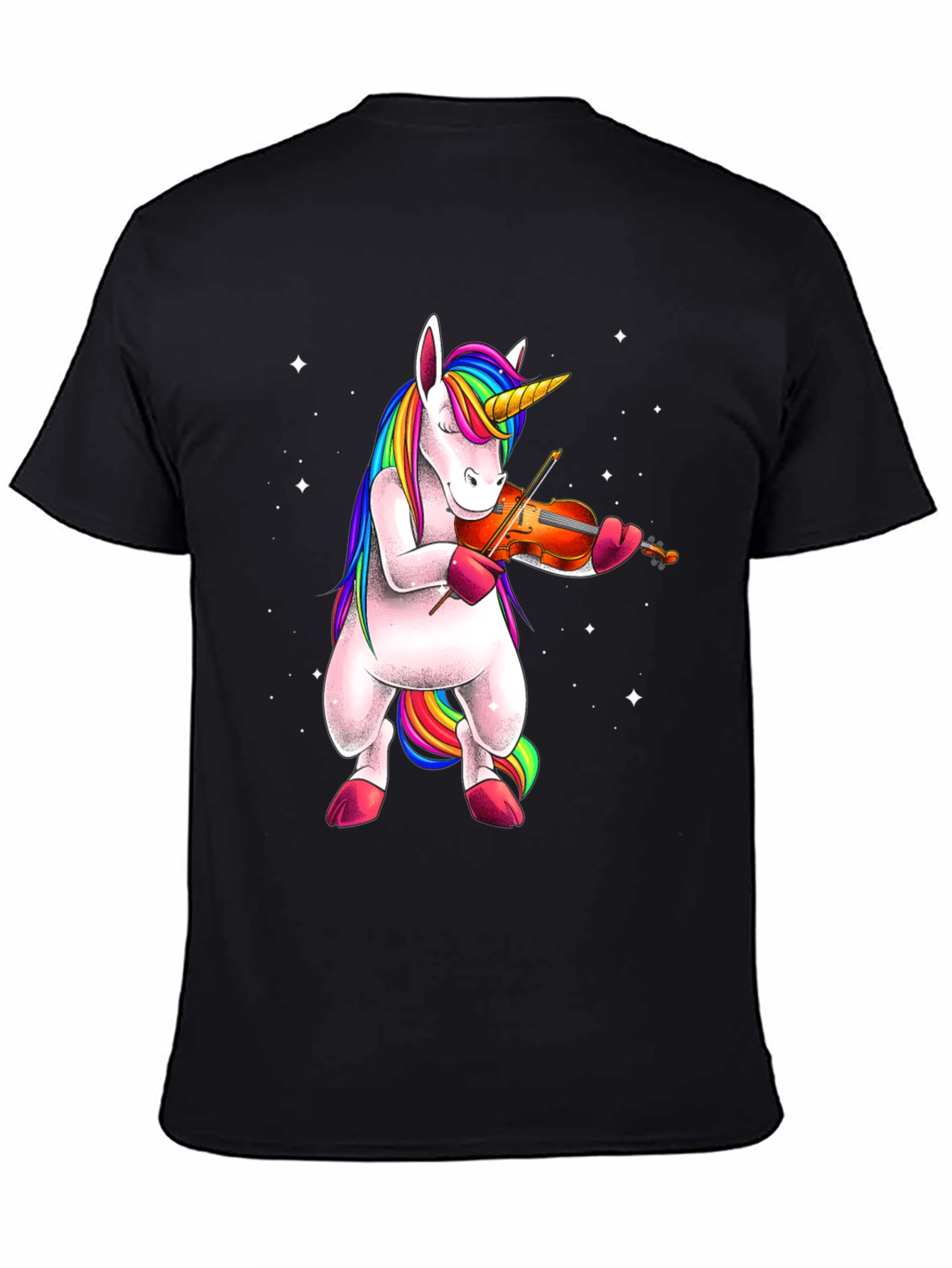 Unicorn Playing Violin T-Shirt - Black