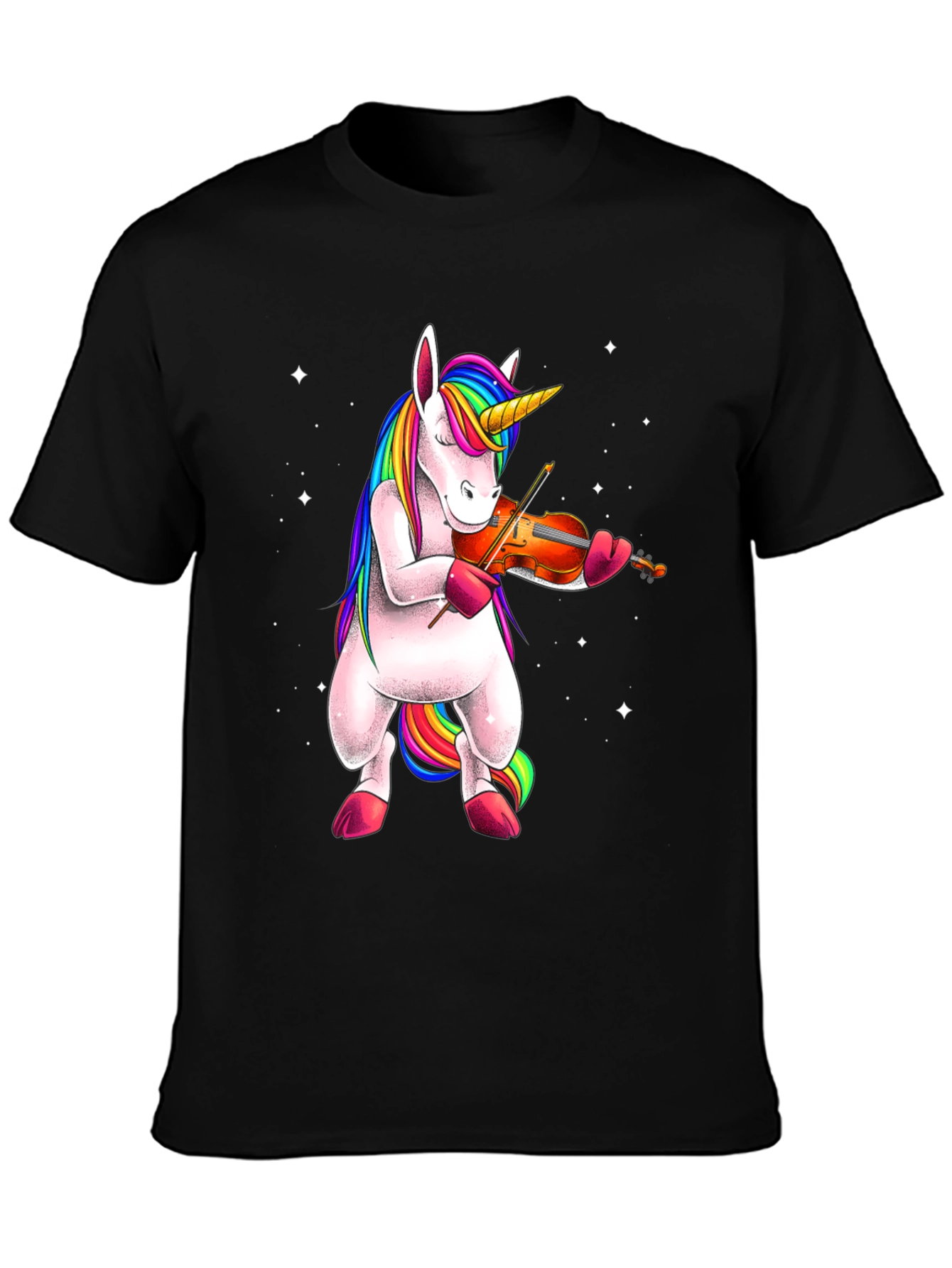 Unicorn Playing Violin T-Shirt - Black