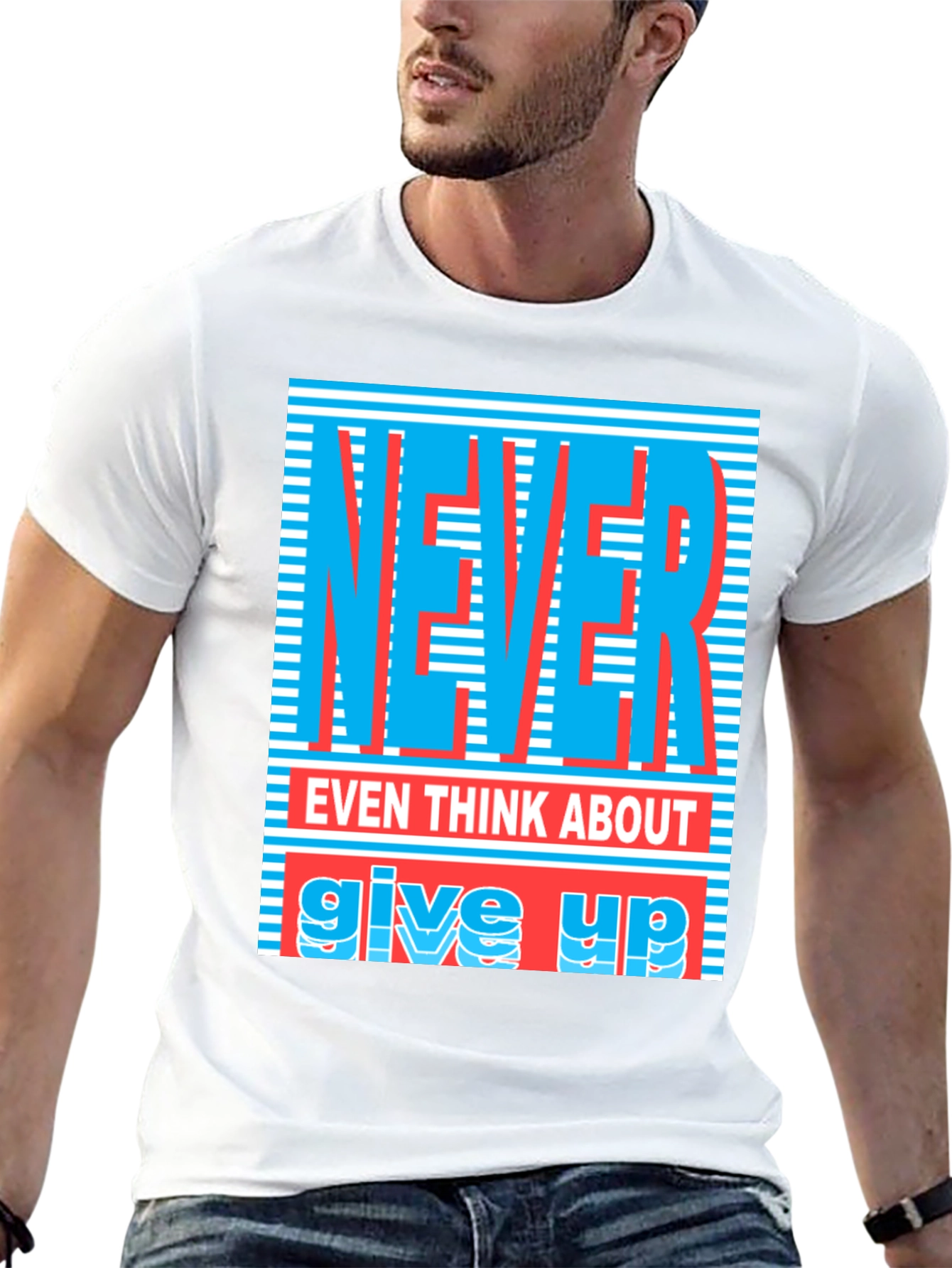 Never Give Up Graphic T-Shirt - Motivational Tee
