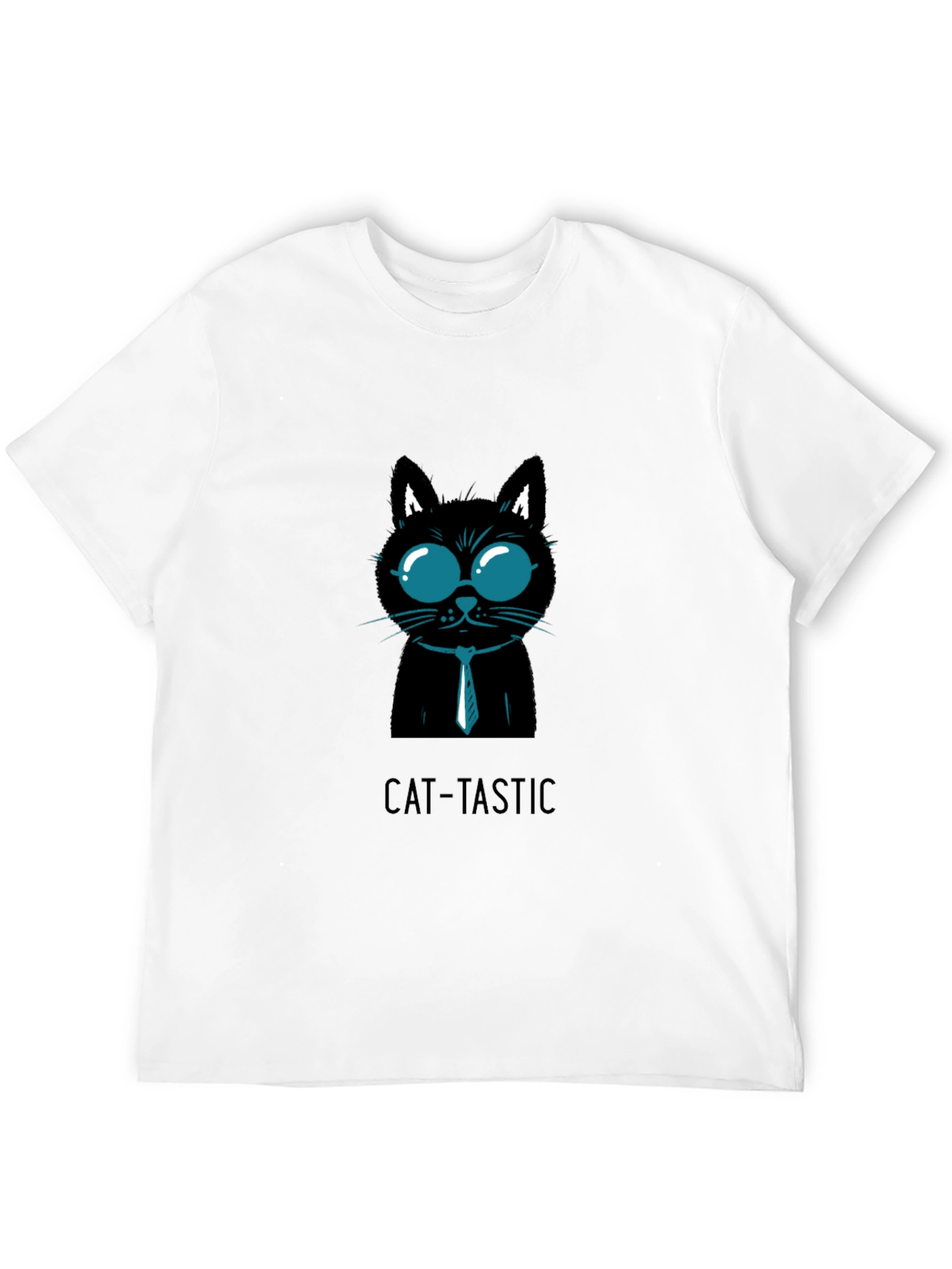 Cat-Tastic Black T-Shirt with Stylish Cat Design