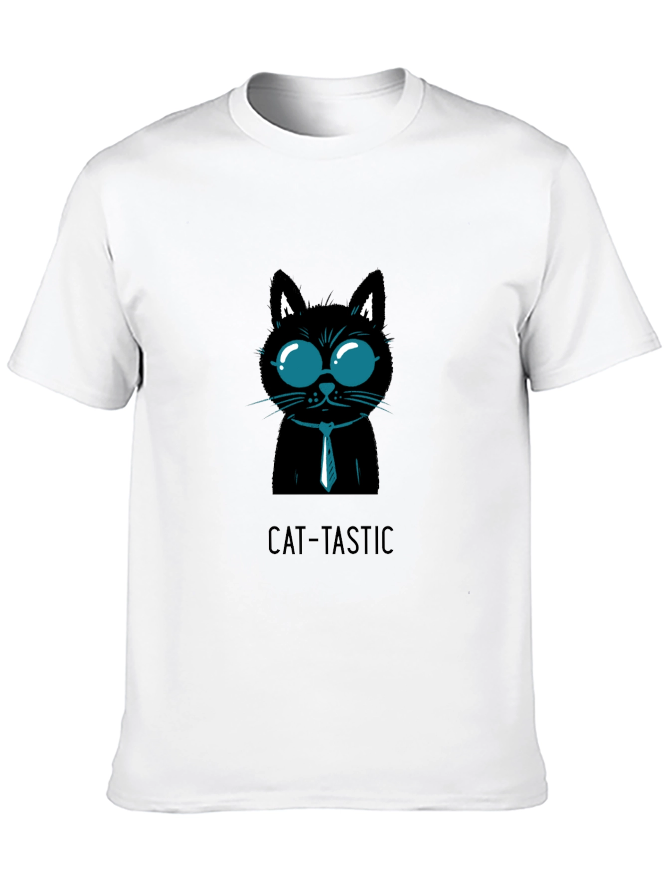 Cat-Tastic Black T-Shirt with Stylish Cat Design