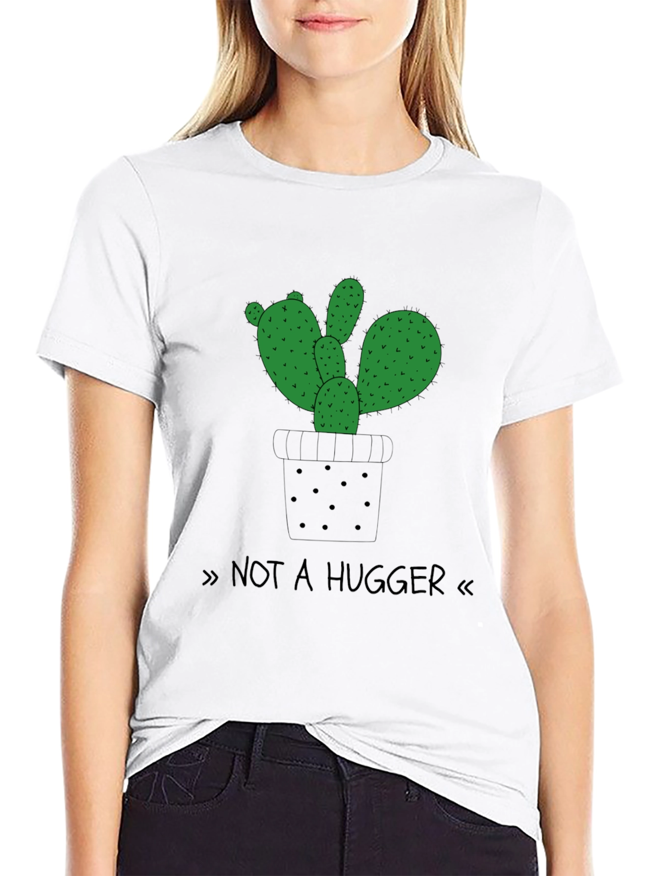 Not a Hugger Cactus T-Shirt - Soft Cotton Blend