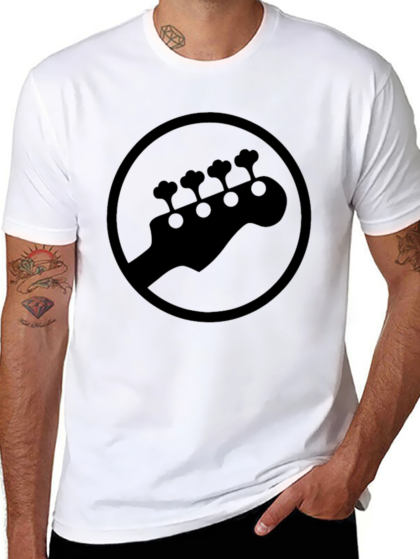 Bass Guitar Headstock Graphic Tee