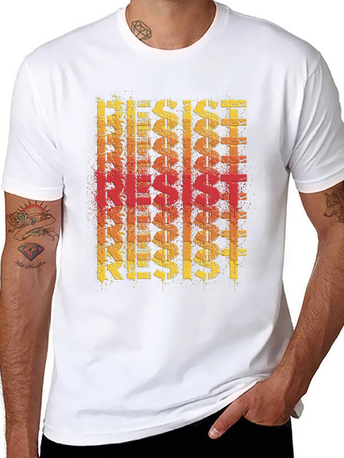Resist Graphic Print Tee - Bold Statement T-Shirt
